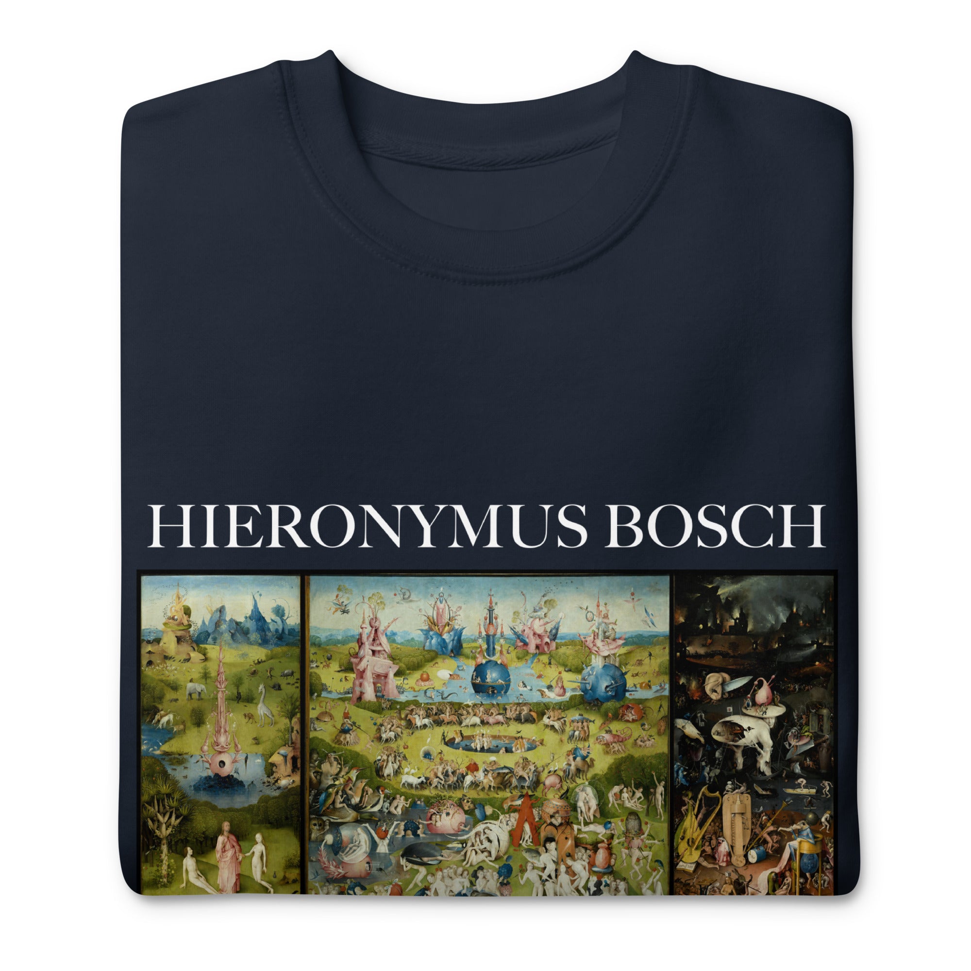 Sweatshirt mit berühmtem Gemälde „Der Garten der Lüste“ von Hieronymus Bosch | Premium-Sweatshirt für Unisex