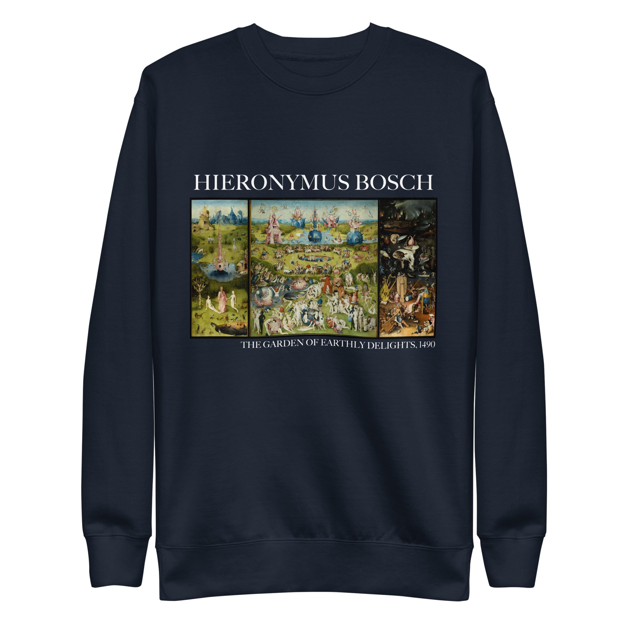 Sweatshirt mit berühmtem Gemälde „Der Garten der Lüste“ von Hieronymus Bosch | Premium-Sweatshirt für Unisex