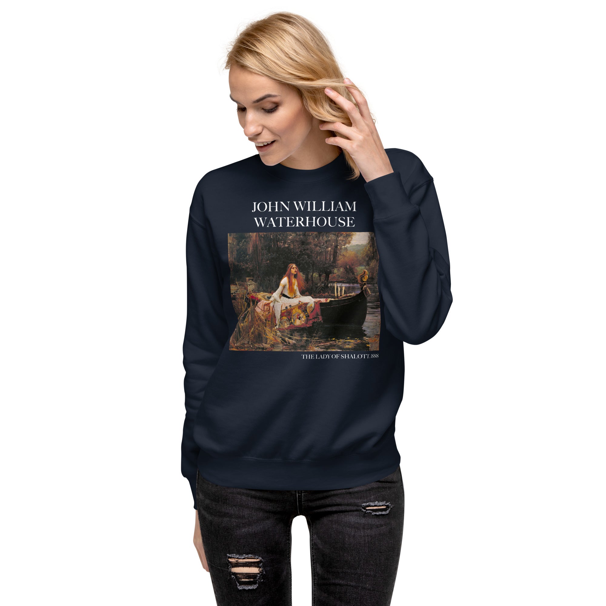 John William Waterhouse 'The Lady of Shalott' Famous Painting Sweatshirt | Unisex Premium Sweatshirt