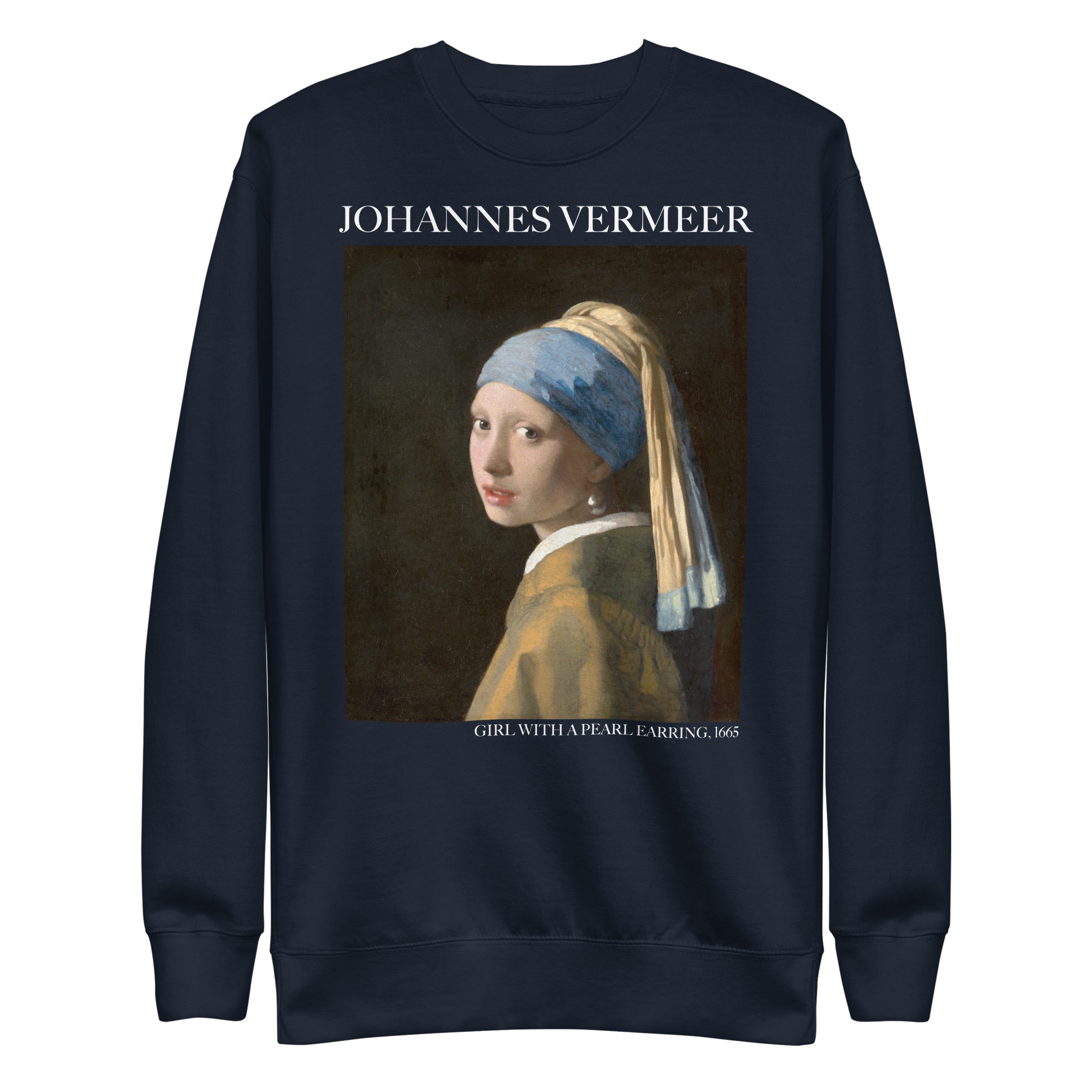 Johannes Vermeer 'Girl with a Pearl Earring' Famous Painting Sweatshirt | Unisex Premium Sweatshirt