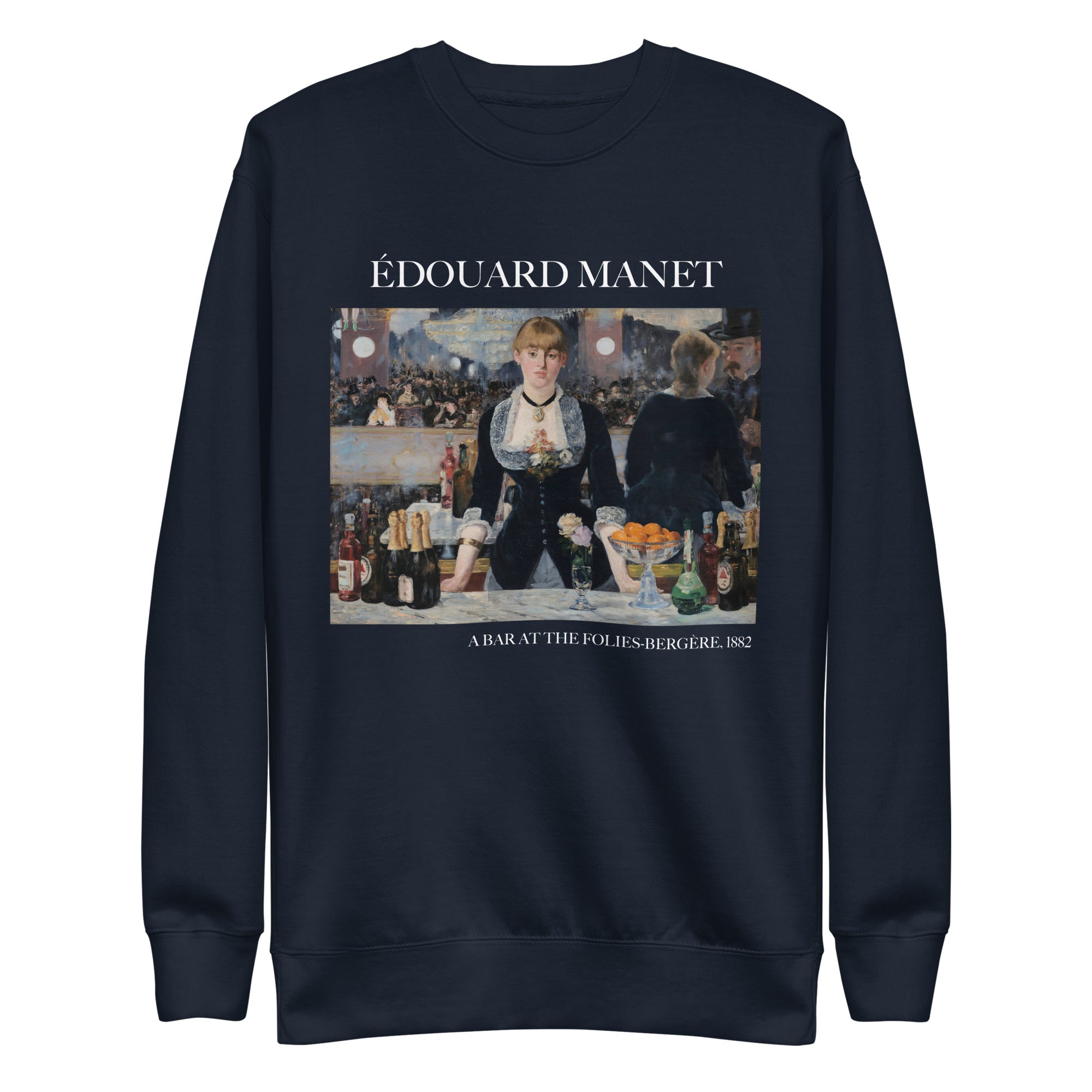 Sweatshirt mit berühmtem Gemälde „Eine Bar in den Folies-Bergère“ von Édouard Manet | Premium-Sweatshirt für Unisex