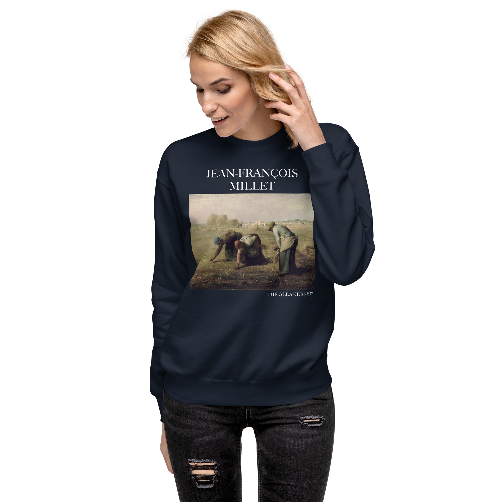 Sweatshirt mit berühmtem Gemälde „Die Ährenleserinnen“ von Jean-François Millet | Premium-Sweatshirt für Unisex