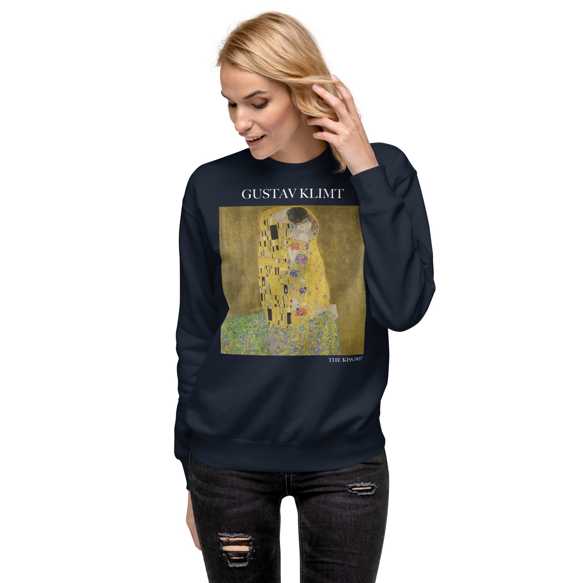 Gustav Klimt 'The Kiss' Famous Painting Sweatshirt | Unisex Premium Sweatshirt