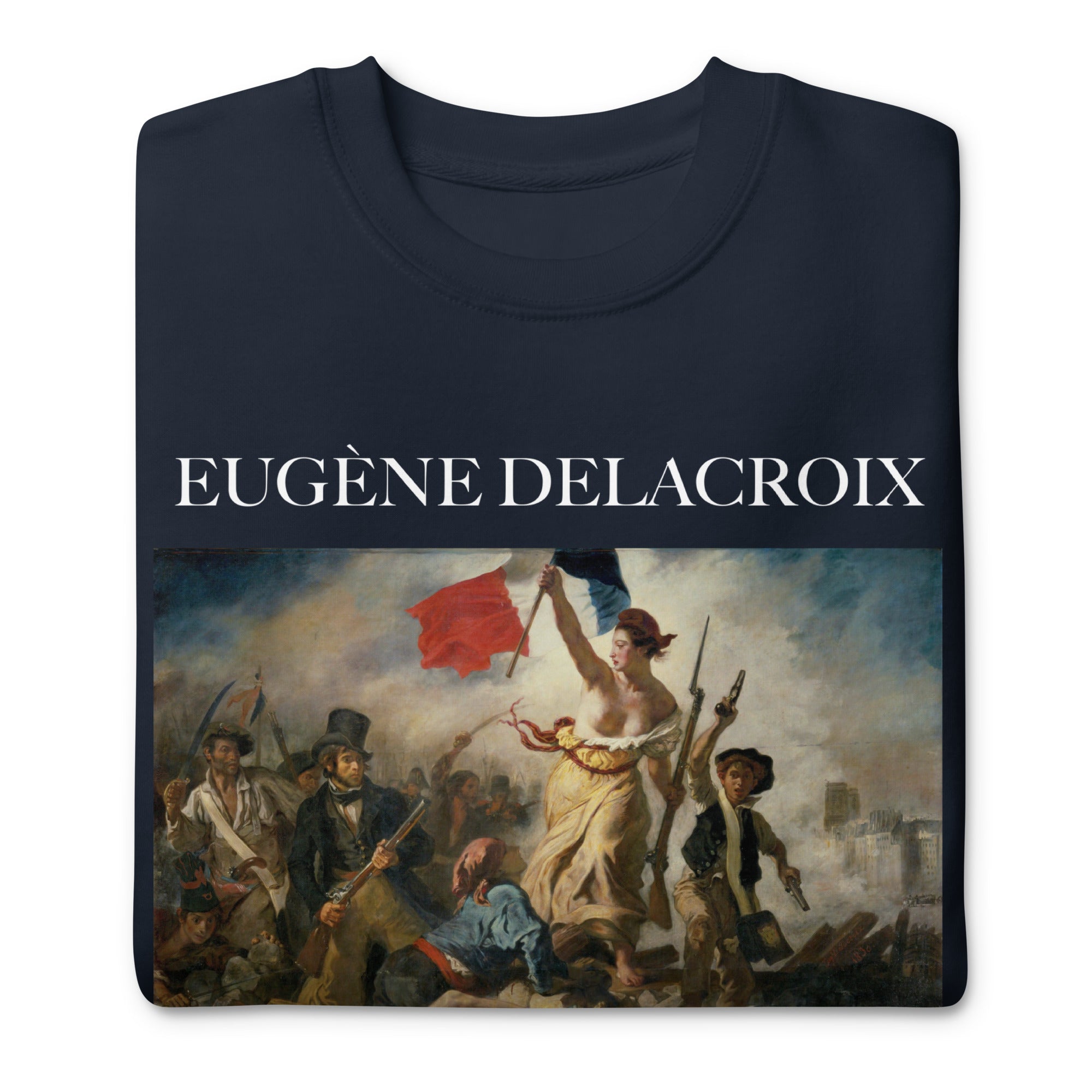 Eugène Delacroix 'Liberty Leading the People' Famous Painting Sweatshirt | Unisex Premium Sweatshirt