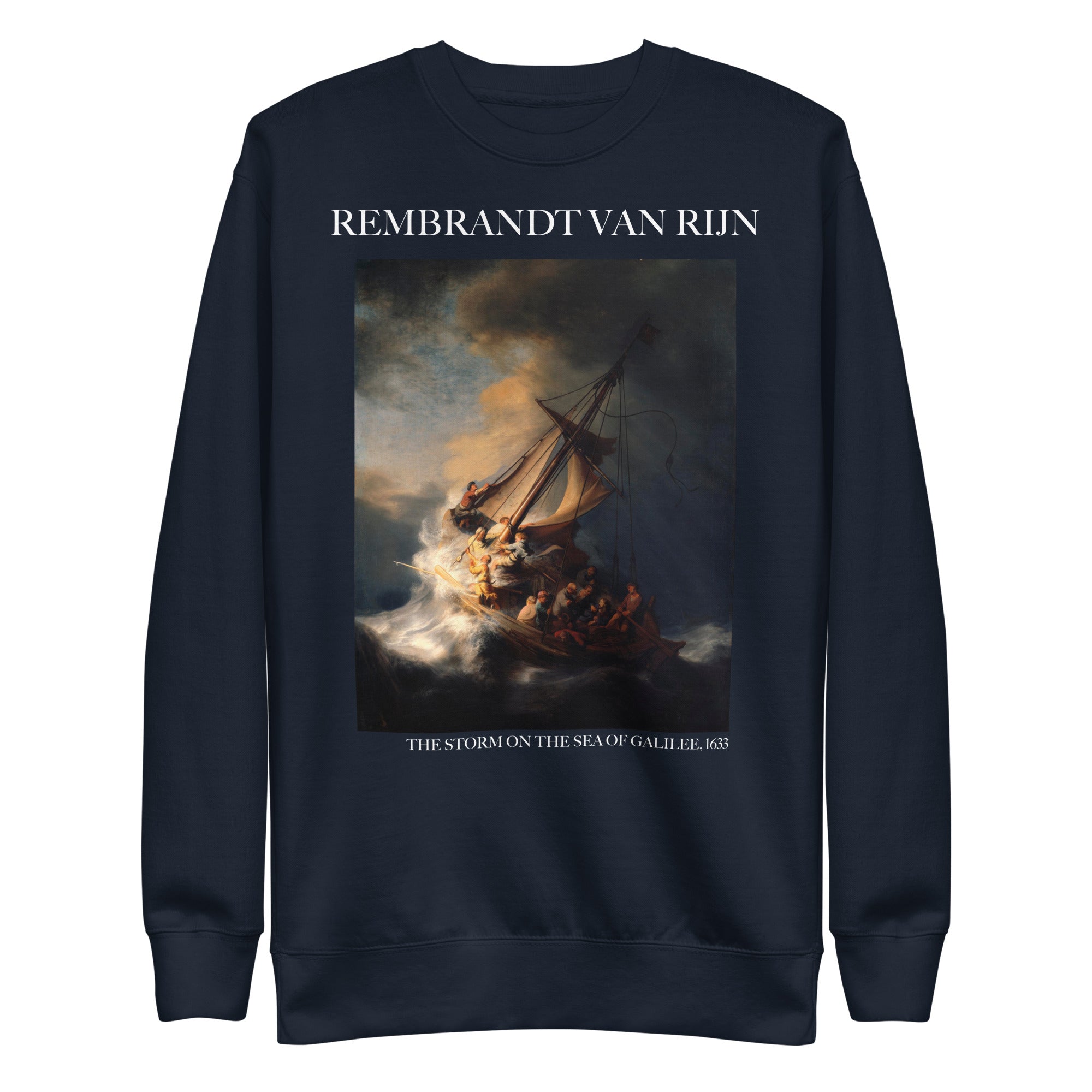 Sweatshirt mit berühmtem Gemälde „Der Sturm auf dem See Genezareth“ von Rembrandt van Rijn, Unisex, Premium-Sweatshirt