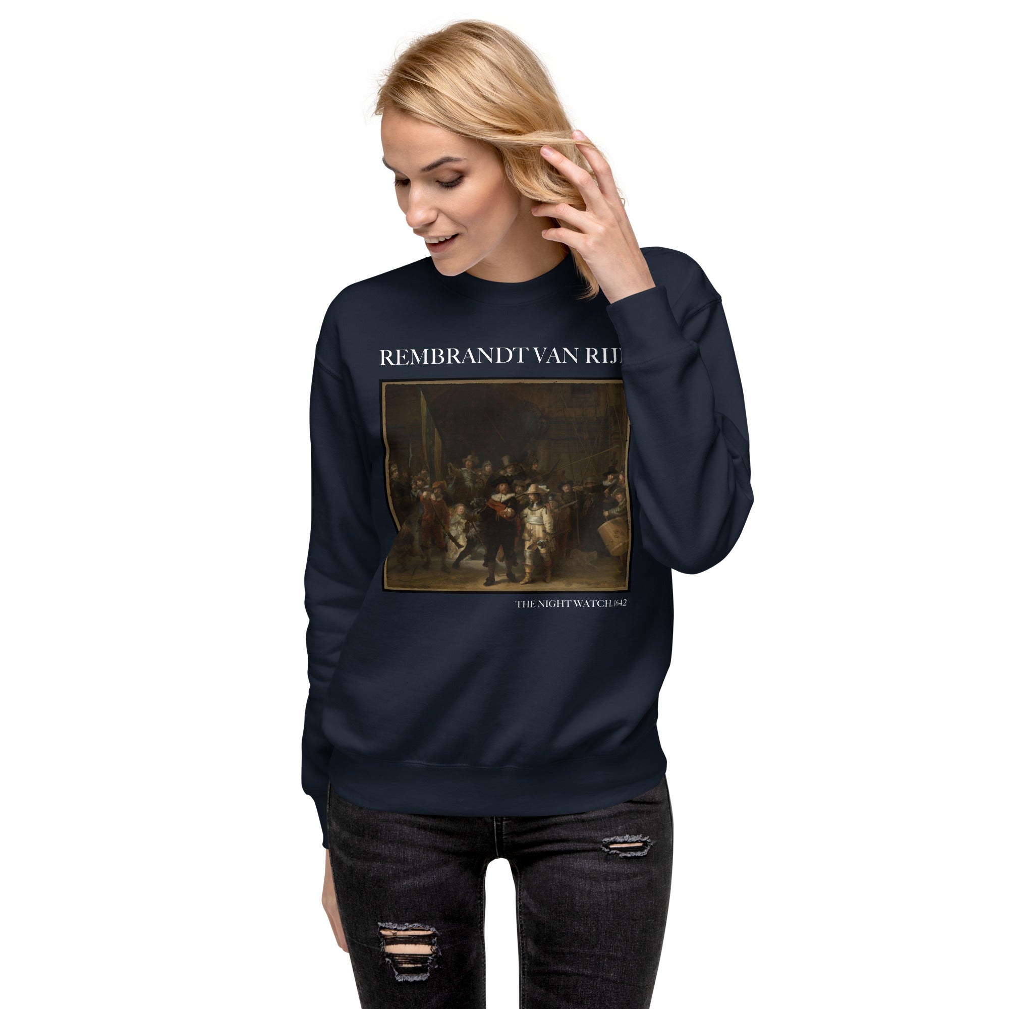 Sweatshirt mit berühmtem Gemälde „Die Nachtwache“ von Rembrandt van Rijn, Unisex, Premium-Sweatshirt