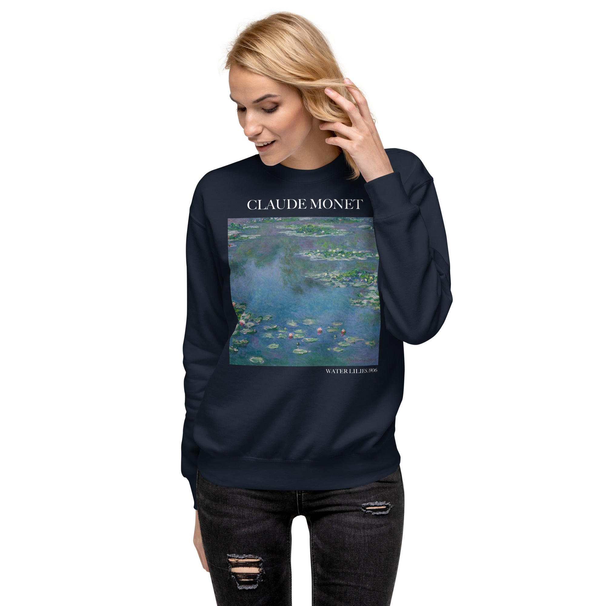 Claude Monet 'Water Lilies' Famous Painting Sweatshirt | Unisex Premium Sweatshirt