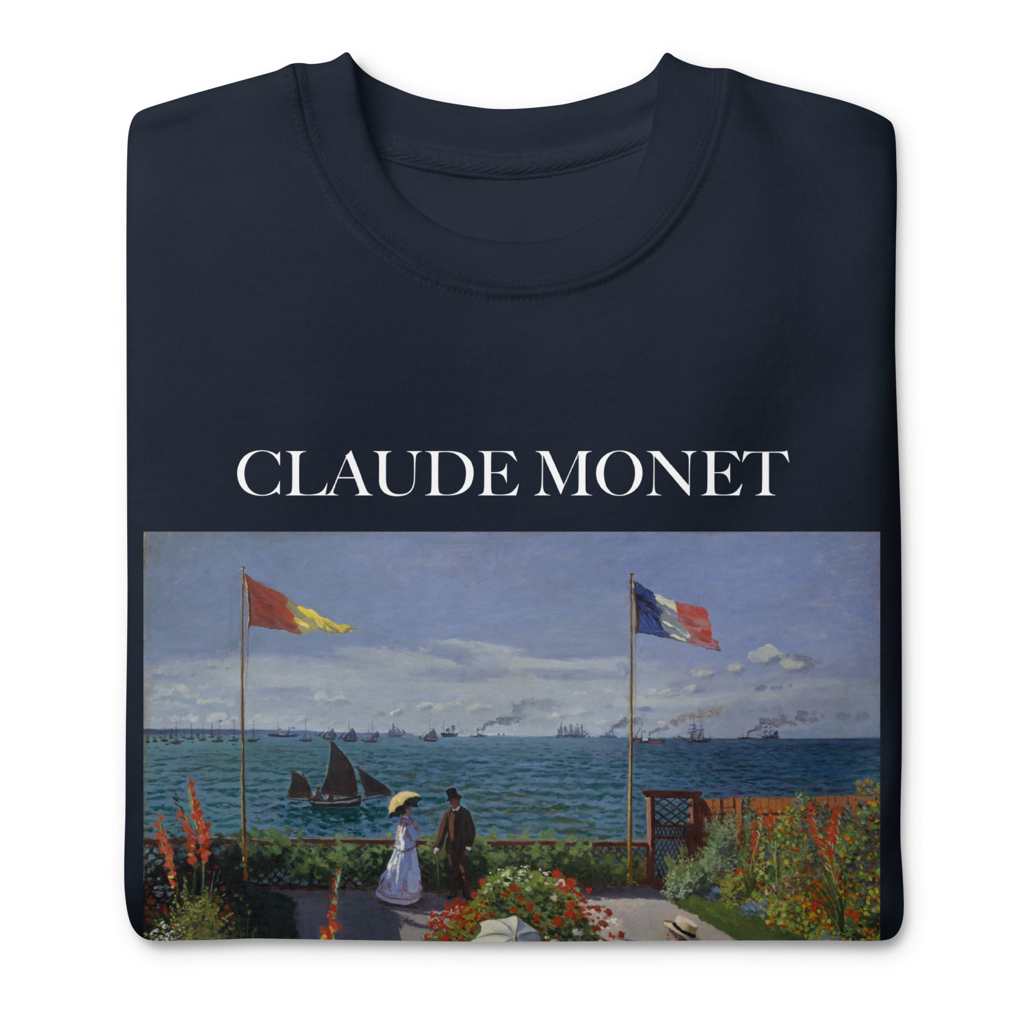 Claude Monet 'The Garden at Sainte-Adresse' Famous Painting Sweatshirt | Unisex Premium Sweatshirt