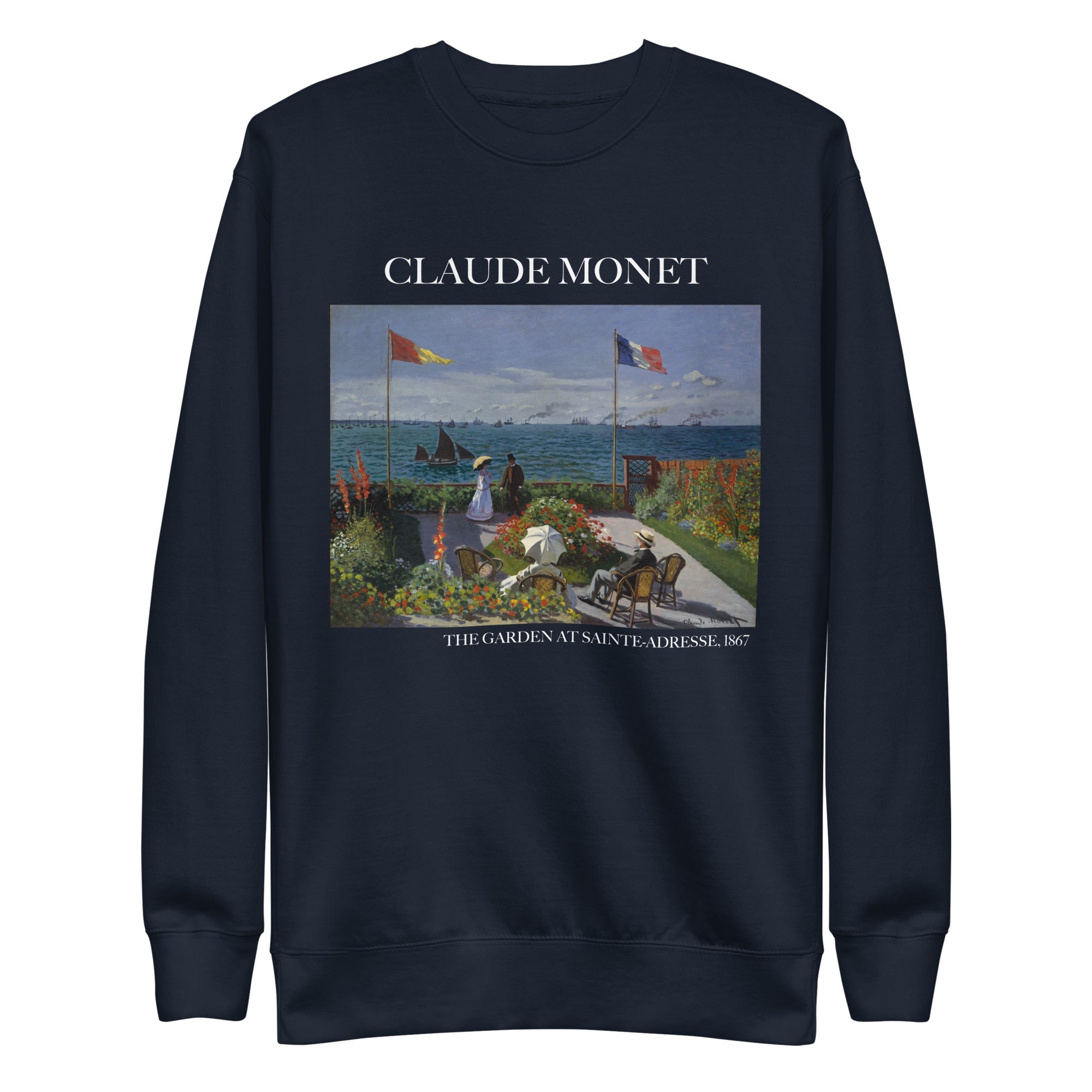 Claude Monet 'The Garden at Sainte-Adresse' Famous Painting Sweatshirt | Unisex Premium Sweatshirt