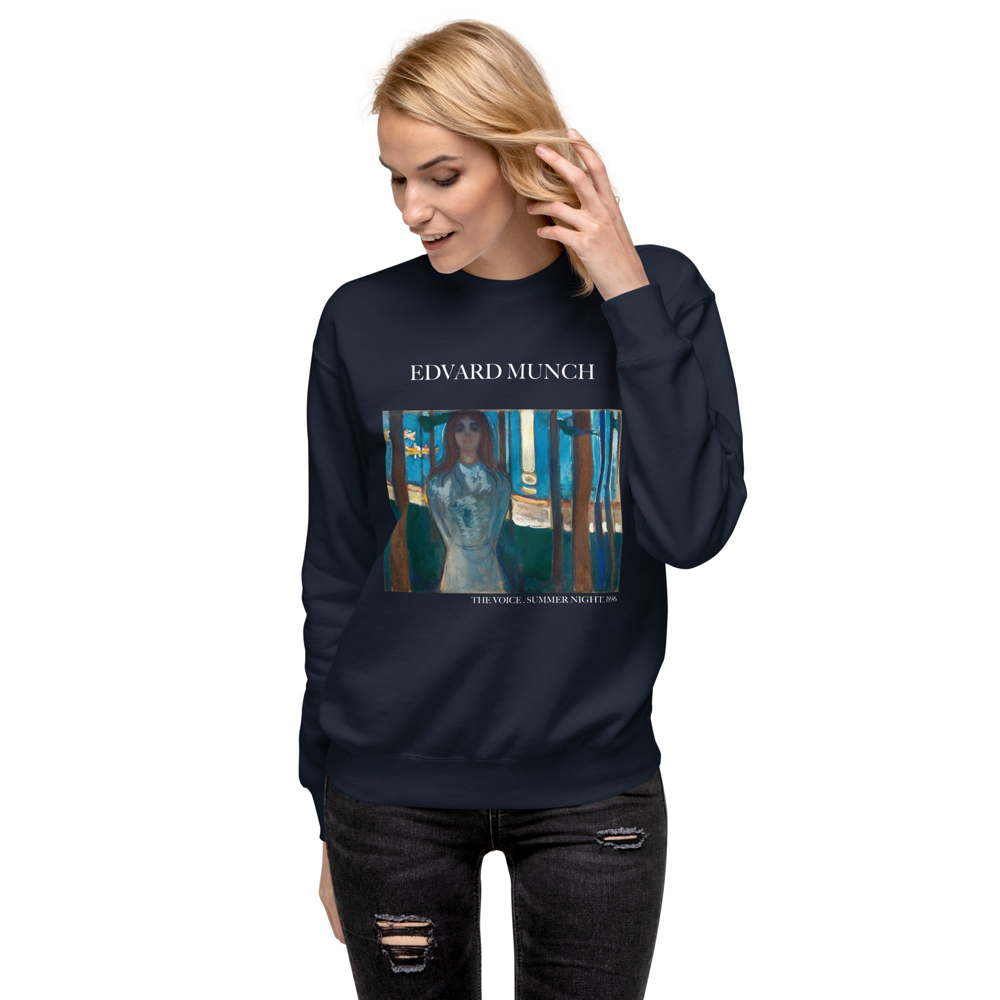 Edvard Munch 'The Voice, Summer Night' Famous Painting Sweatshirt | Unisex Premium Sweatshirt