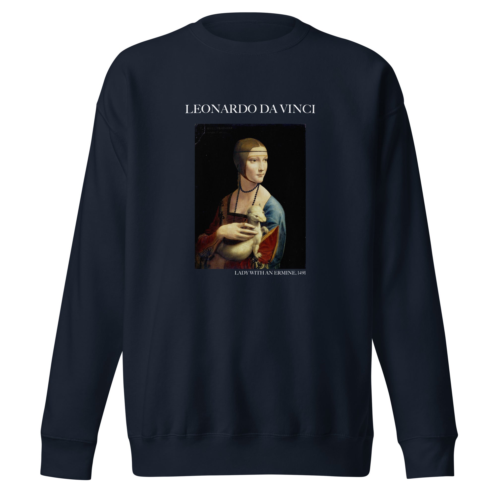 Sweatshirt mit berühmtem Gemälde „Die Dame mit dem Hermelin“ von Leonardo da Vinci, Unisex, Premium-Sweatshirt