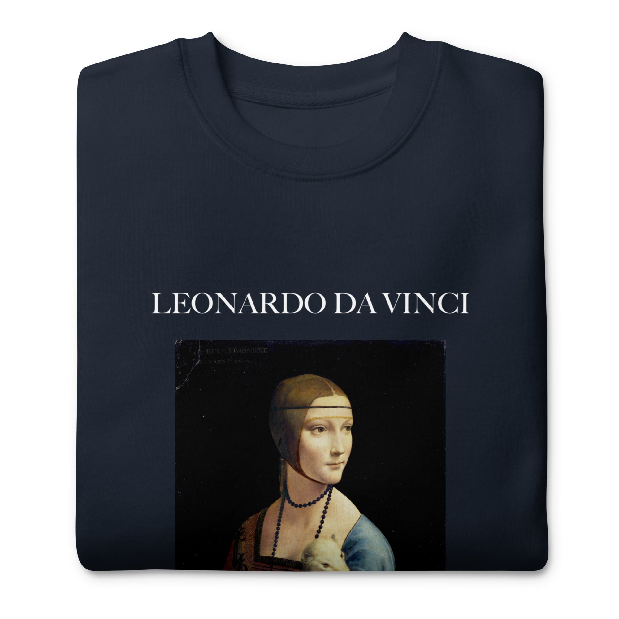 Sweatshirt mit berühmtem Gemälde „Die Dame mit dem Hermelin“ von Leonardo da Vinci, Unisex, Premium-Sweatshirt