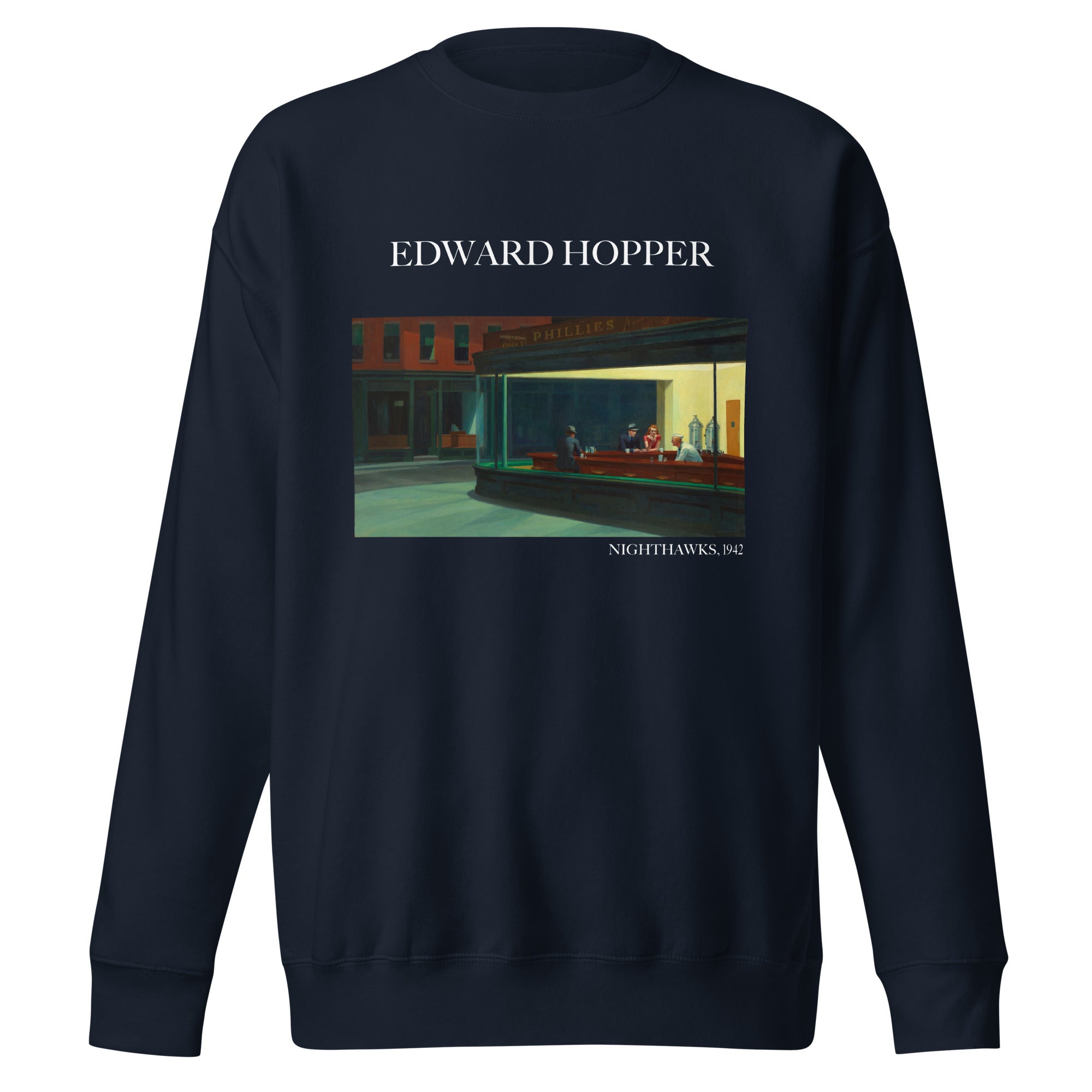 Sweatshirt mit berühmtem Gemälde „Nighthawks“ von Edward Hopper | Premium-Sweatshirt für Unisex