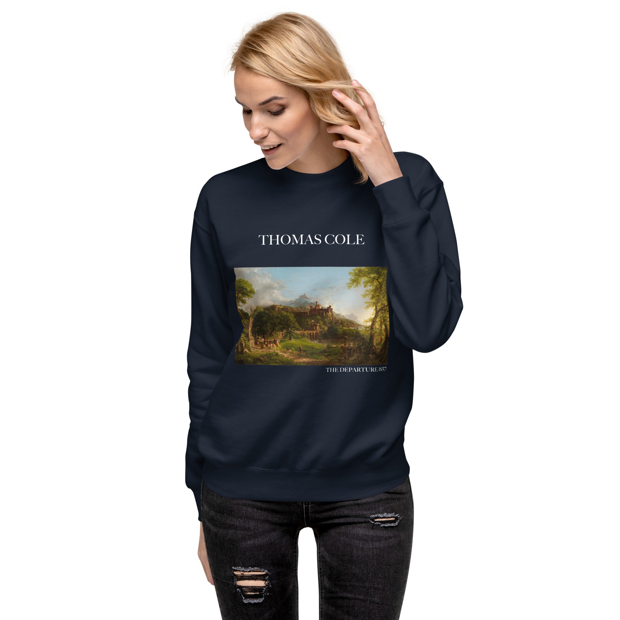 Sweatshirt mit berühmtem Gemälde „The Departure“ von Thomas Cole | Premium-Unisex-Sweatshirt