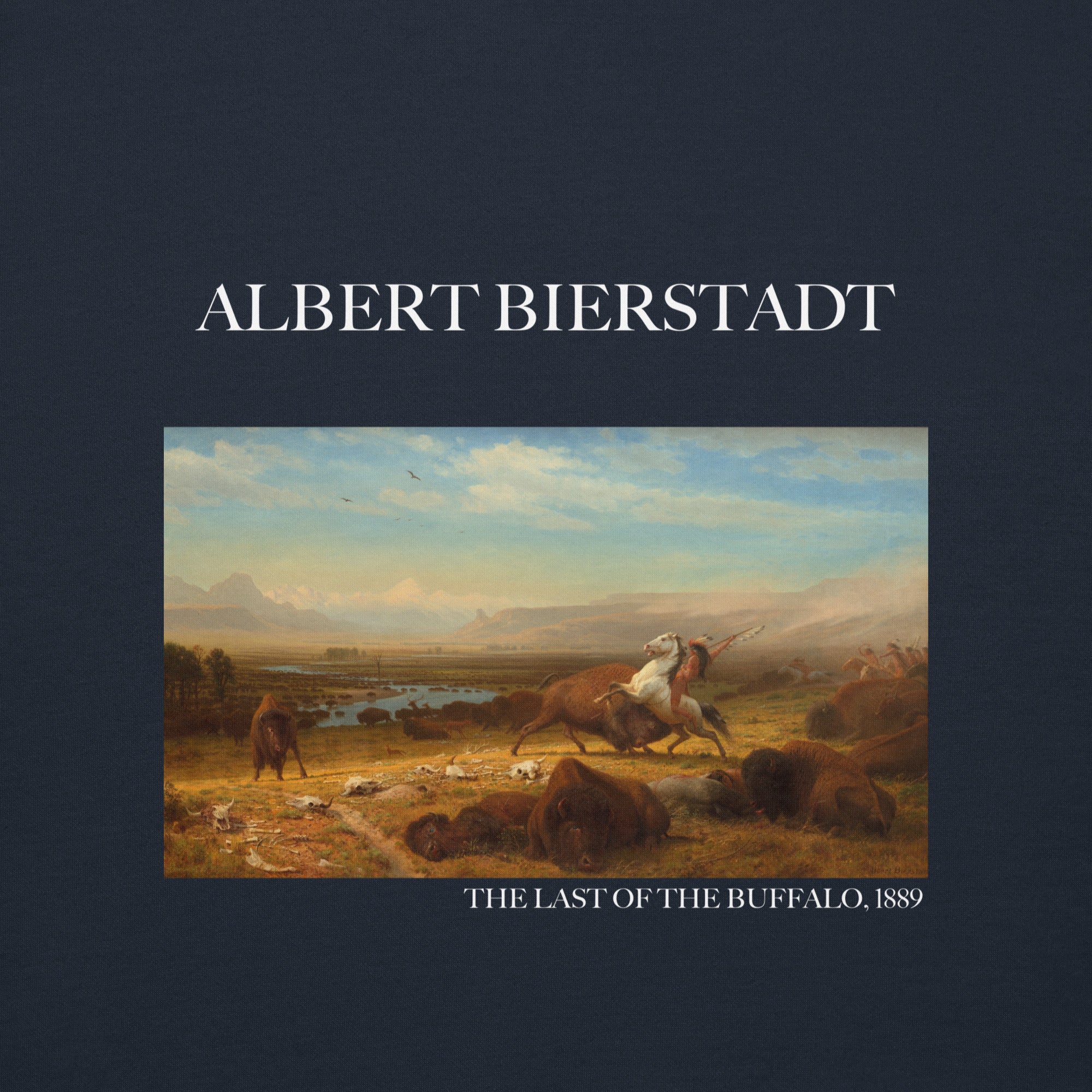 Albert Bierstadt 'The Last of the Buffalo' Famous Painting Sweatshirt | Unisex Premium Sweatshirt