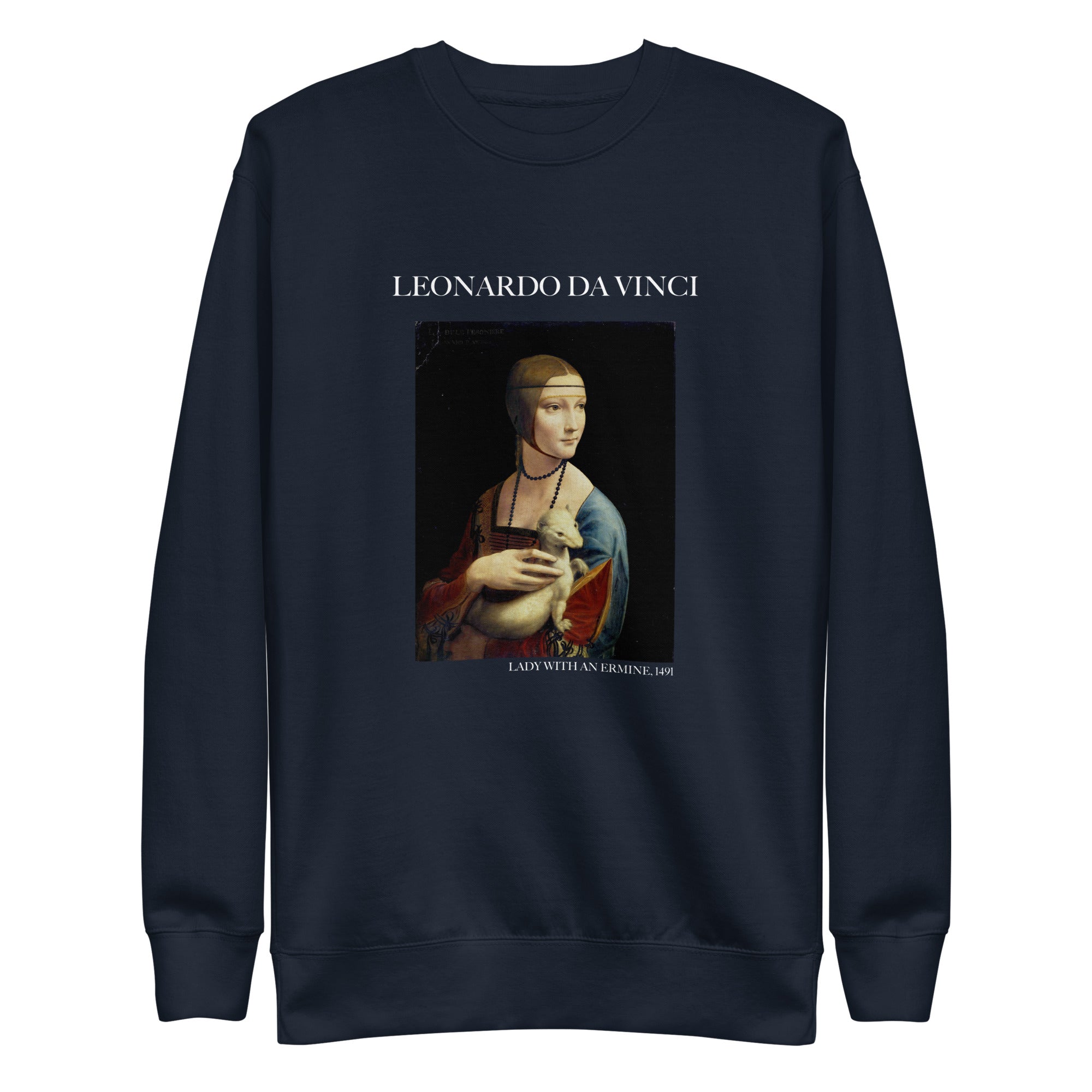 Leonardo da Vinci 'Lady with an Ermine' Famous Painting Sweatshirt | Unisex Premium Sweatshirt