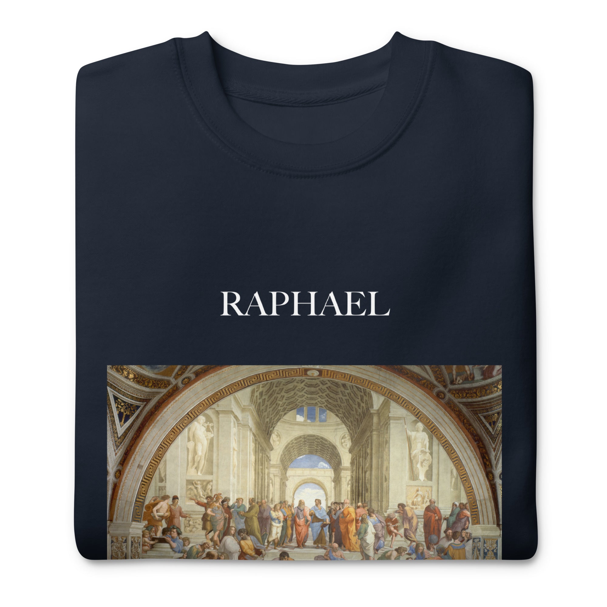 Sweatshirt mit berühmtem Gemälde „Die Schule von Athen“ von Raphael | Premium-Sweatshirt für Unisex