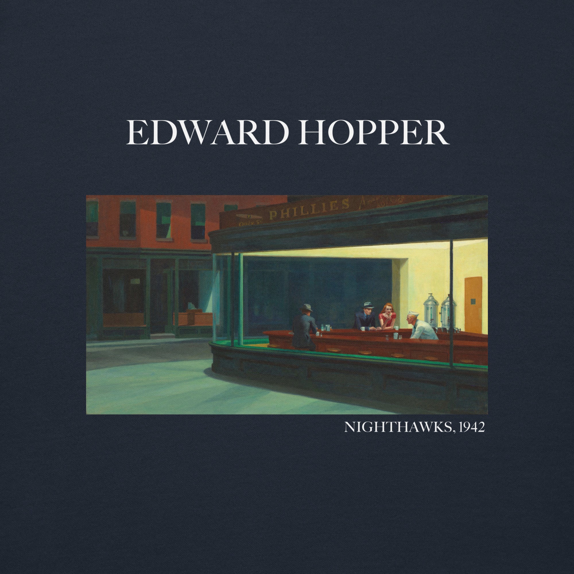 Sweatshirt mit berühmtem Gemälde „Nighthawks“ von Edward Hopper | Premium-Sweatshirt für Unisex