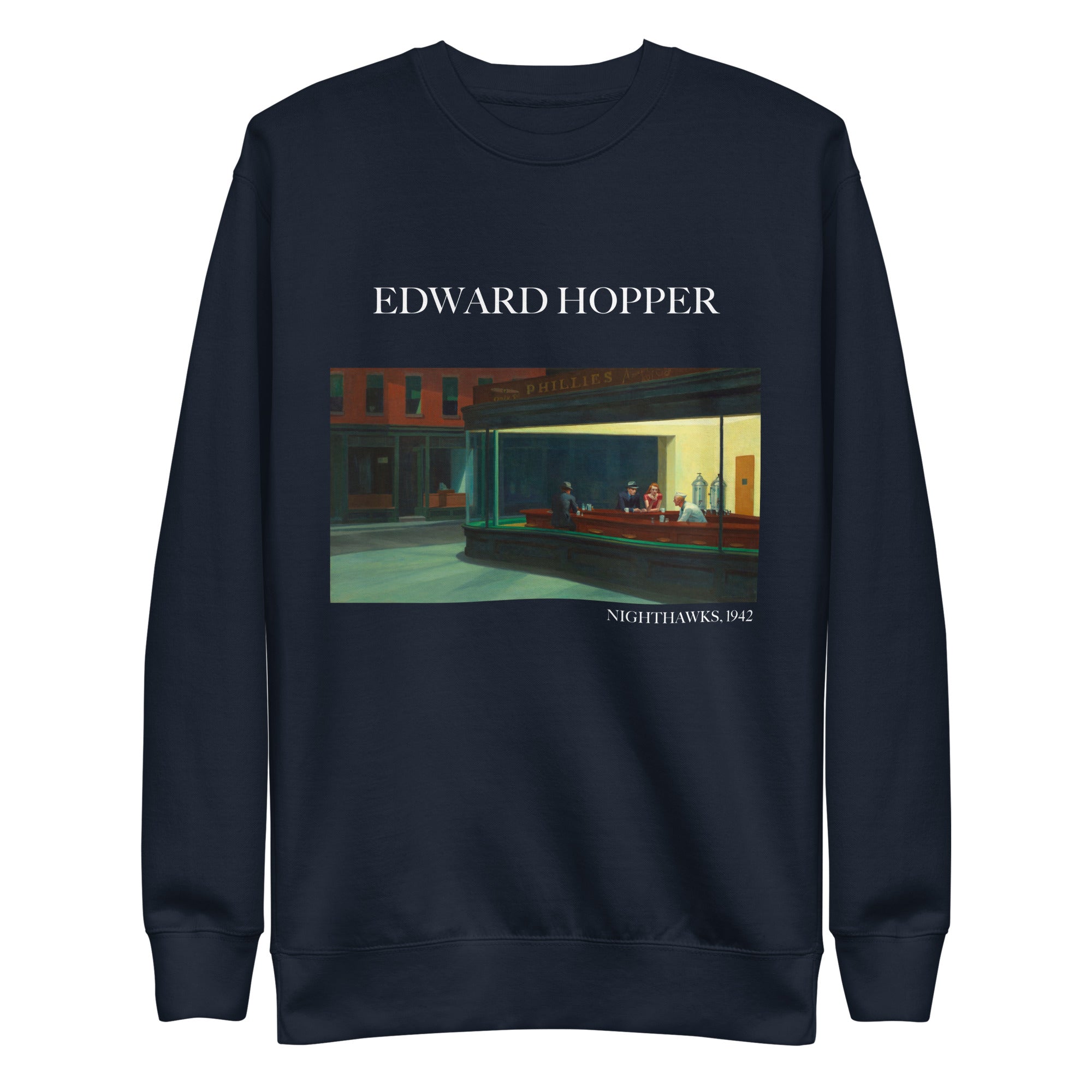 Sweatshirt mit berühmtem Gemälde „Nighthawks“ von Edward Hopper | Premium-Sweatshirt für Unisex