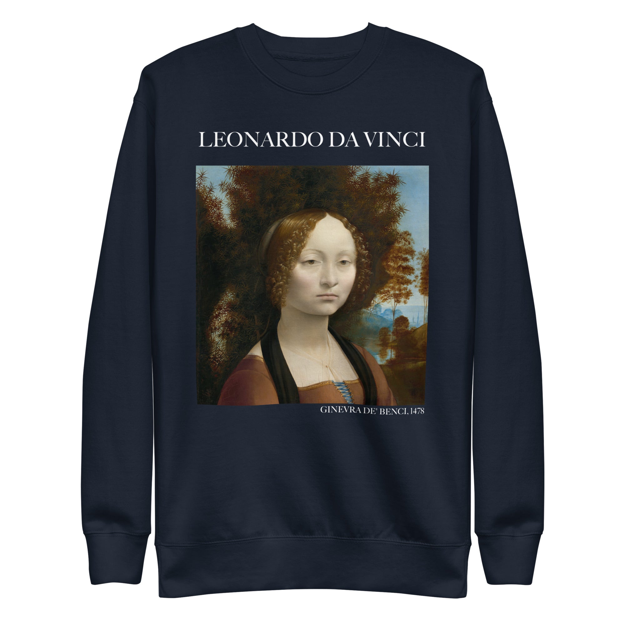 Sweatshirt mit berühmtem Gemälde „Ginevra de‘ Benci“ von Leonardo da Vinci, Premium-Unisex-Sweatshirt