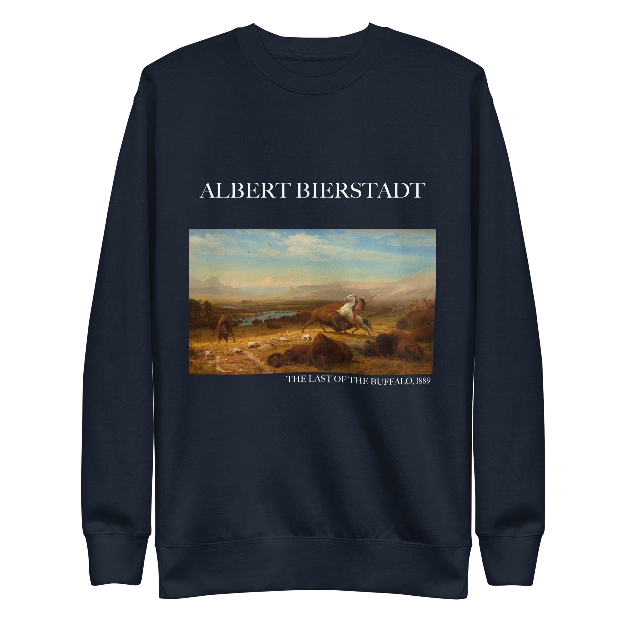 Sweatshirt mit berühmtem Gemälde „The Last of the Buffalo“ von Albert Bierstadt | Premium-Sweatshirt für Unisex