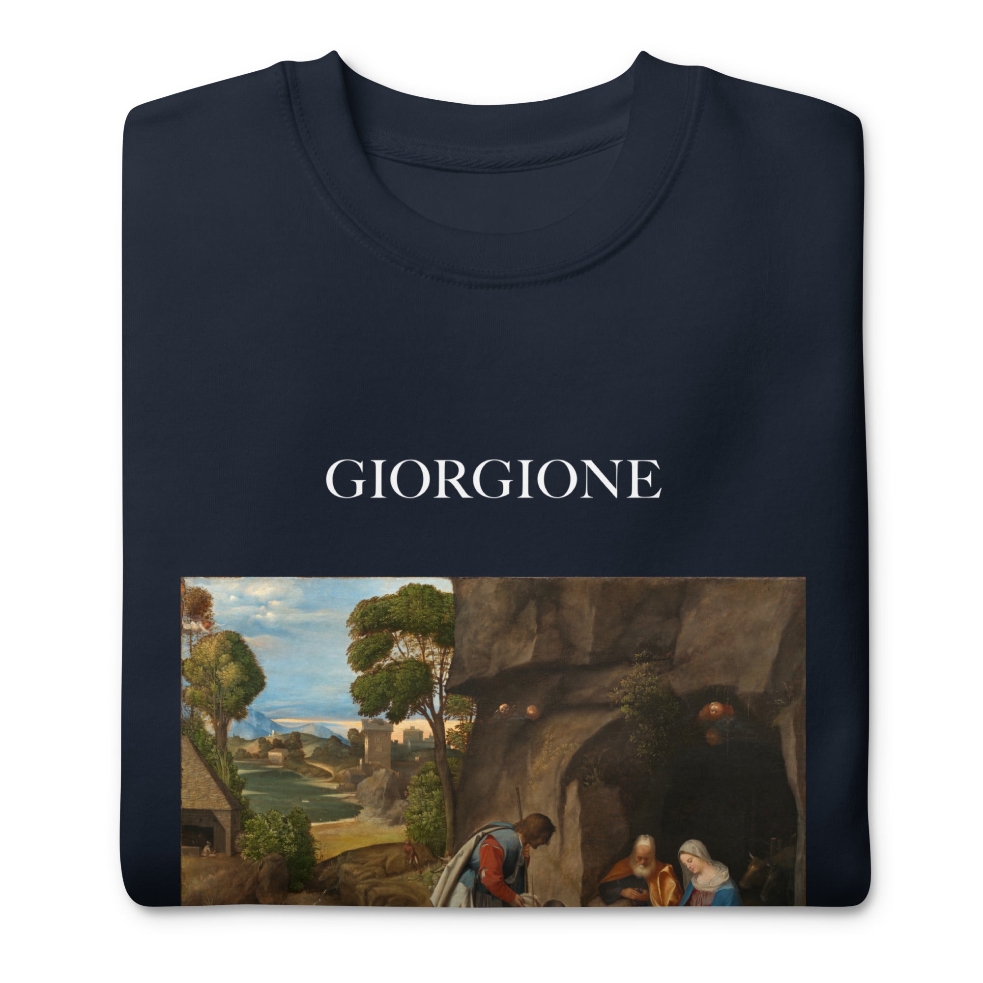 Giorgione - Sweatshirt mit berühmtem Gemälde „Die Anbetung der Hirten“ | Premium-Unisex-Sweatshirt