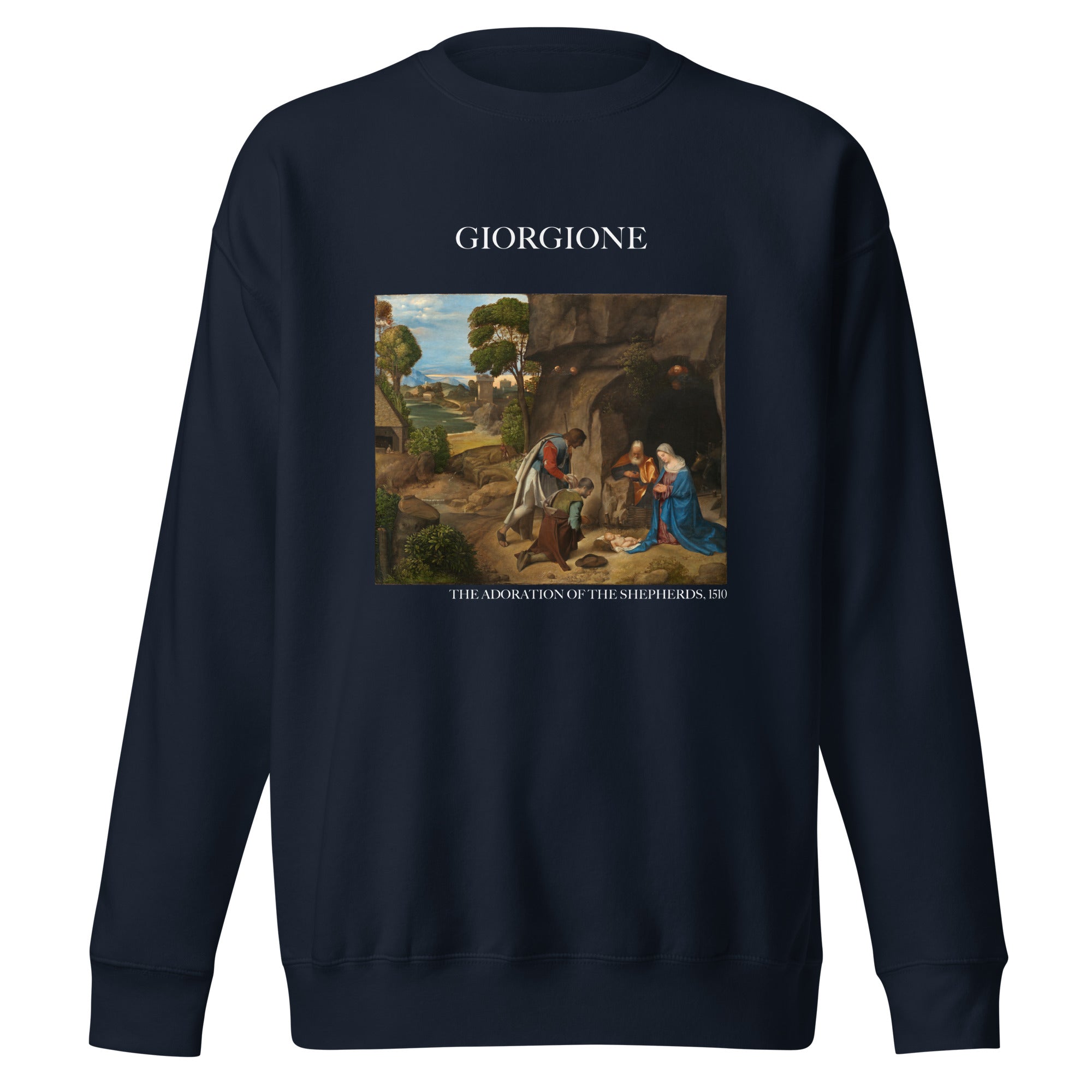 Giorgione - Sweatshirt mit berühmtem Gemälde „Die Anbetung der Hirten“ | Premium-Unisex-Sweatshirt