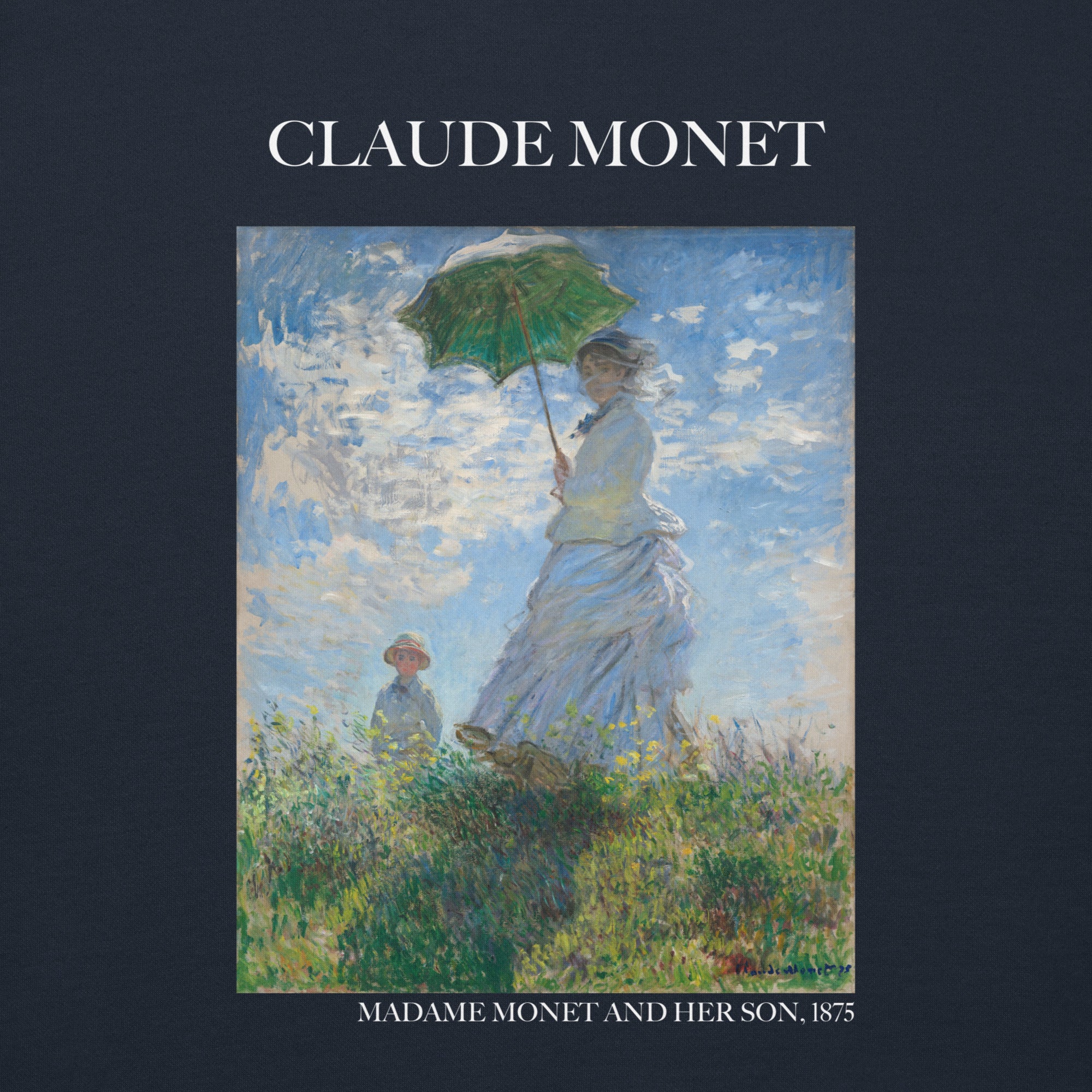 Claude Monet 'Madame Monet and Her Son' Famous Painting Sweatshirt | Unisex Premium Sweatshirt