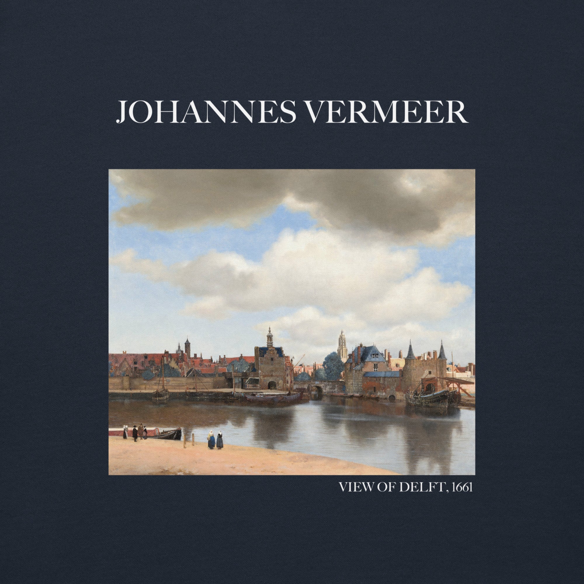 Johannes Vermeer 'Blick auf Delft' Berühmtes Gemälde Sweatshirt | Unisex Premium Sweatshirt