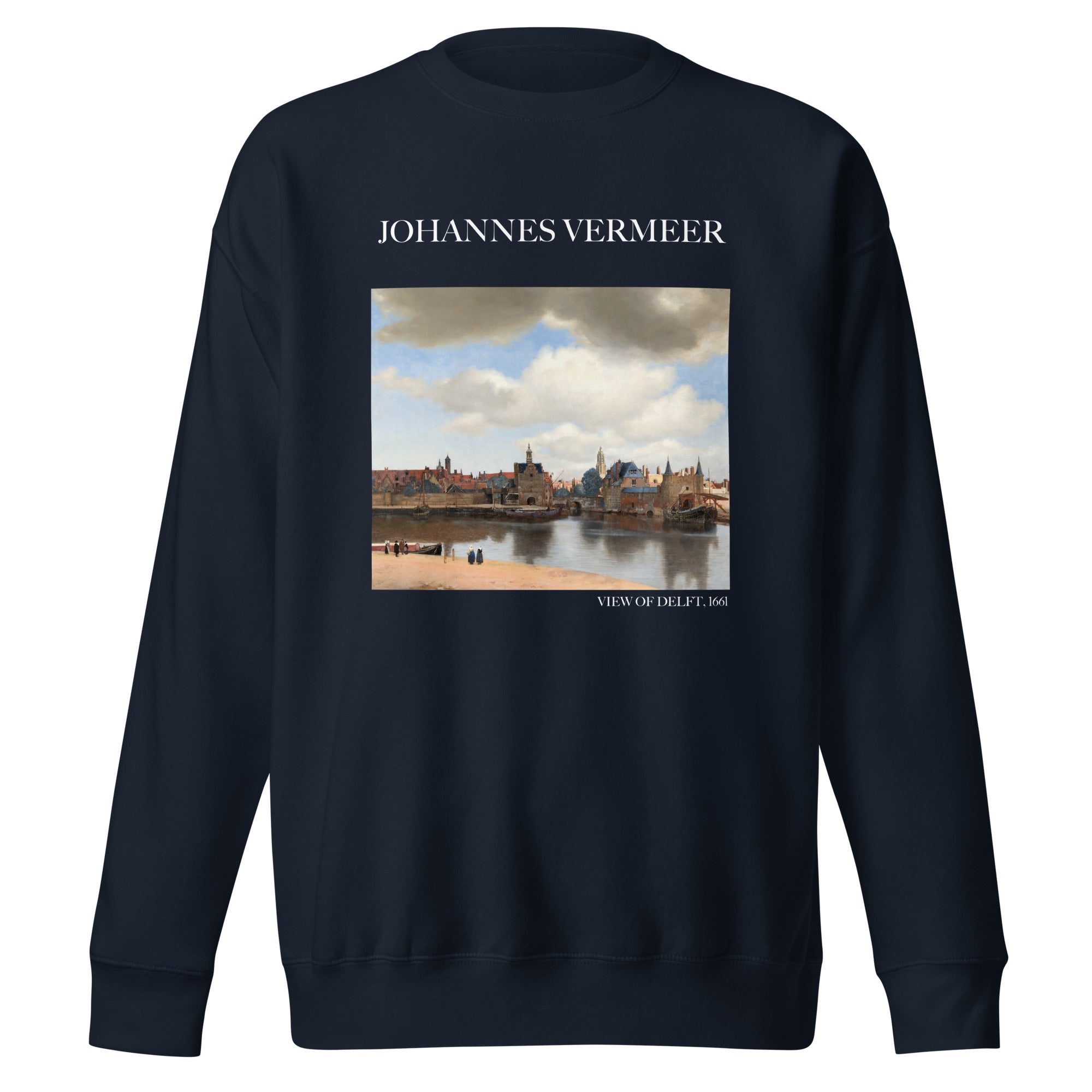 Johannes Vermeer 'Blick auf Delft' Berühmtes Gemälde Sweatshirt | Unisex Premium Sweatshirt