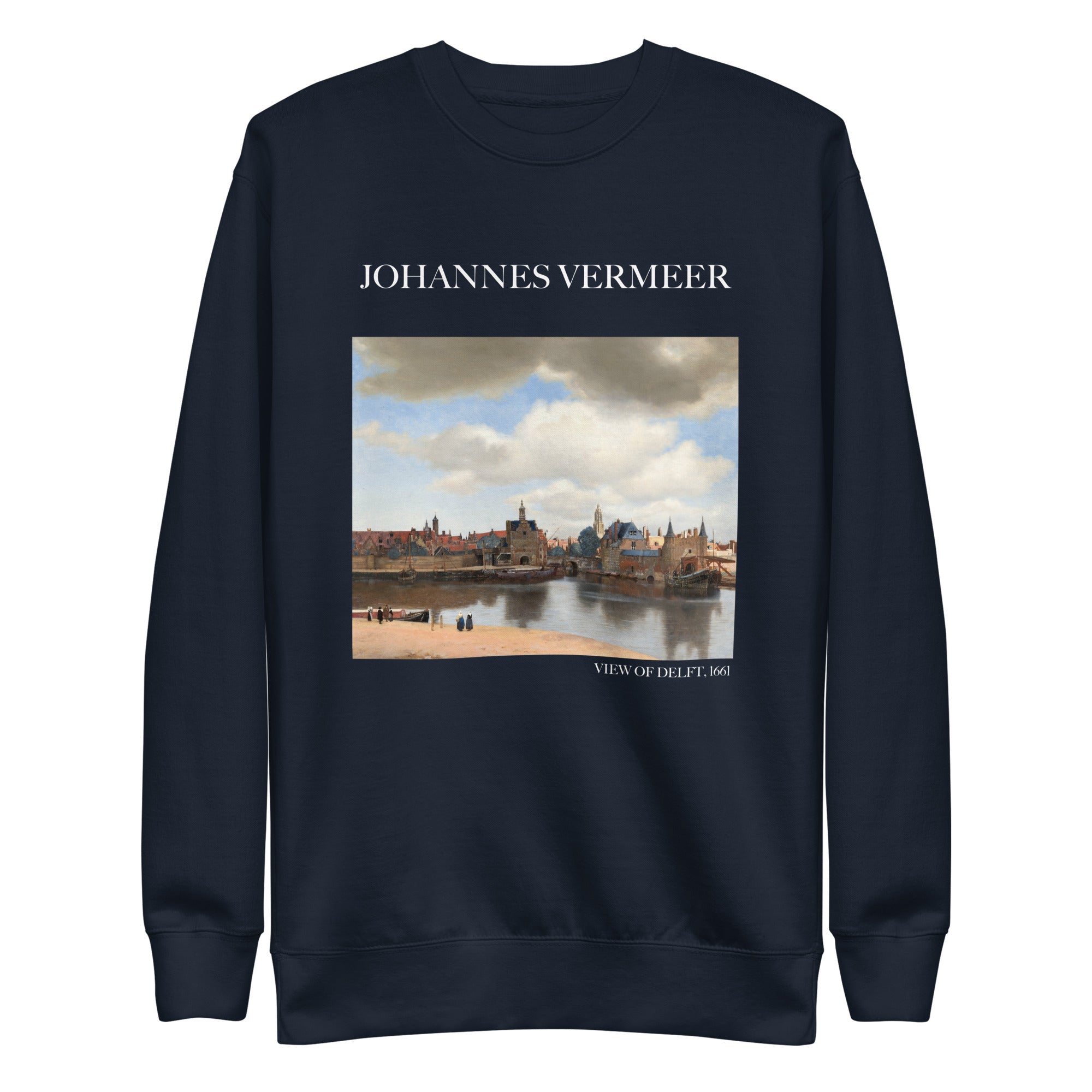 Johannes Vermeer 'Blick auf Delft' Berühmtes Gemälde Sweatshirt | Unisex Premium Sweatshirt