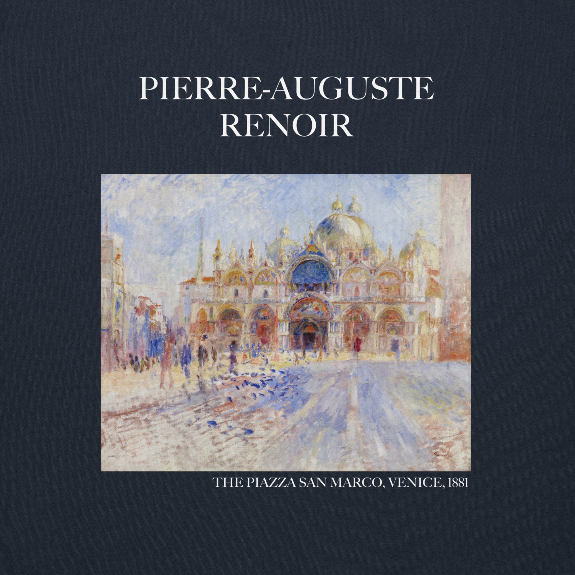 Pierre-Auguste Renoir 'The Piazza San Marco, Venice' Famous Painting Sweatshirt | Unisex Premium Sweatshirt