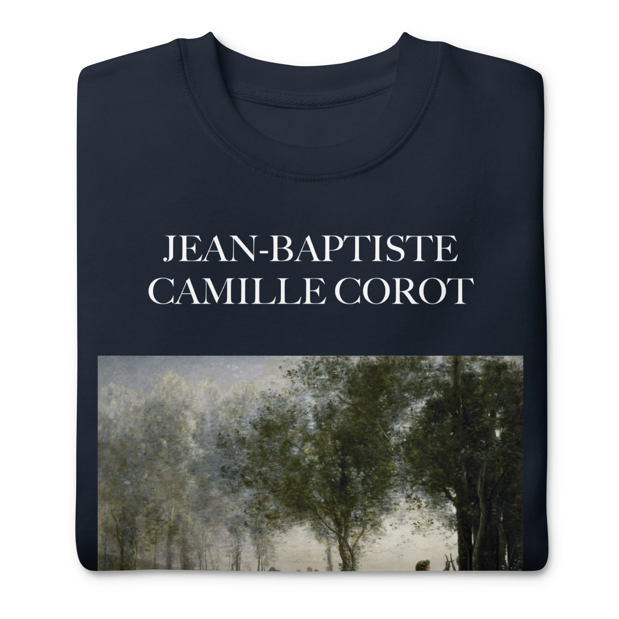 Jean-Baptiste Camille Corot 'Orpheus Leading Eurydice from the Underworld' Famous Painting Sweatshirt | Unisex Premium Sweatshirt