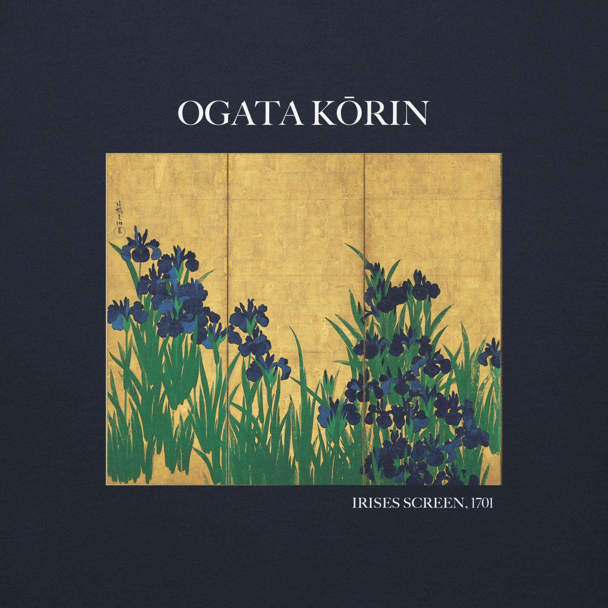 Ogata Kōrin 'Irises Screen' Berühmtes Gemälde-Sweatshirt | Unisex Premium Sweatshirt