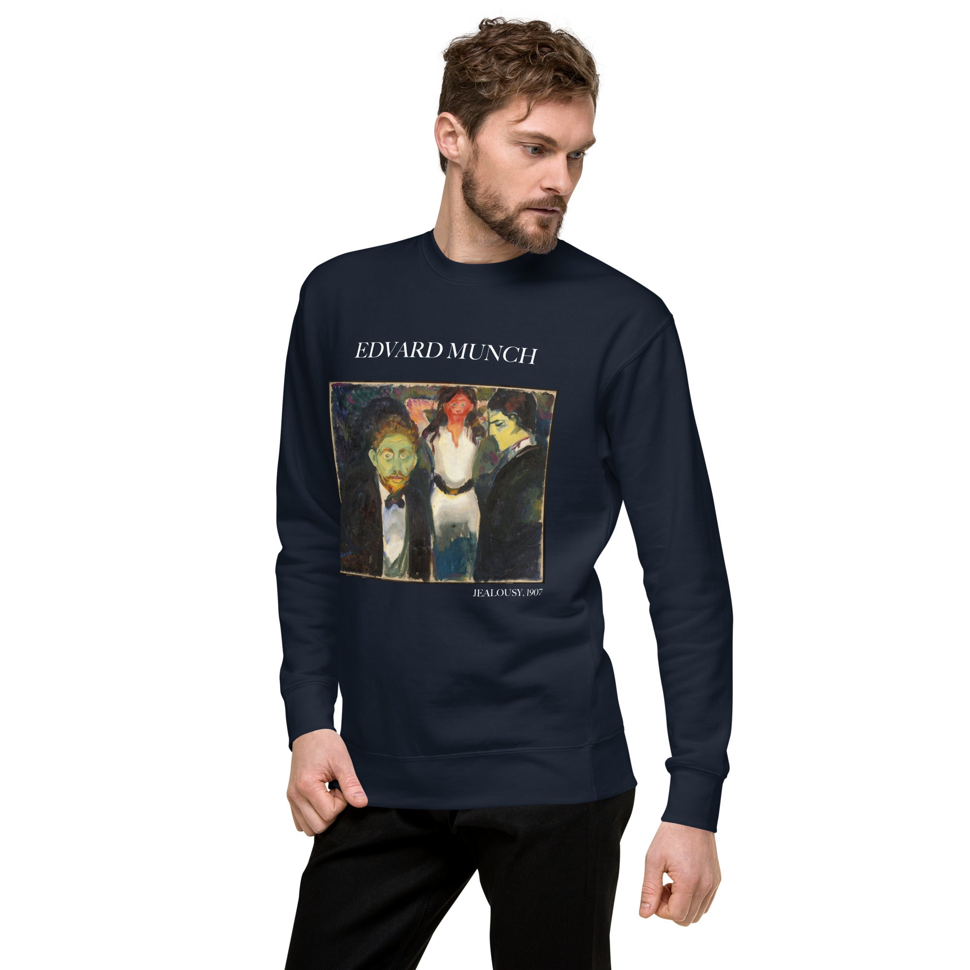 Sweatshirt mit berühmtem Gemälde „Eifersucht“ von Edvard Munch, Premium-Unisex-Sweatshirt