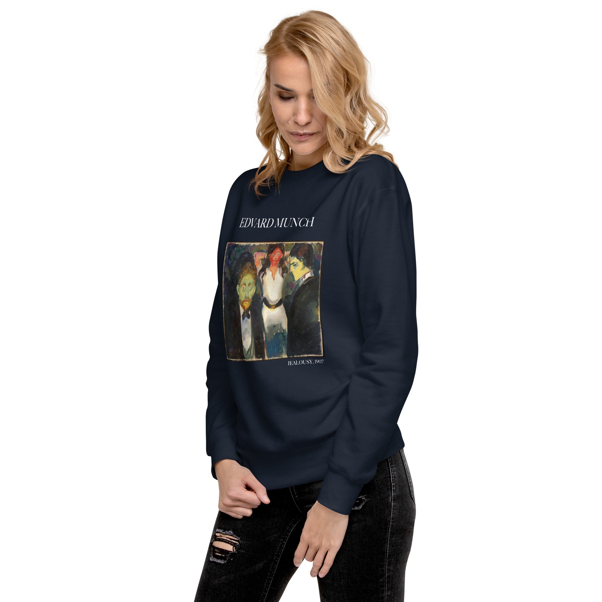 Sweatshirt mit berühmtem Gemälde „Eifersucht“ von Edvard Munch, Premium-Unisex-Sweatshirt