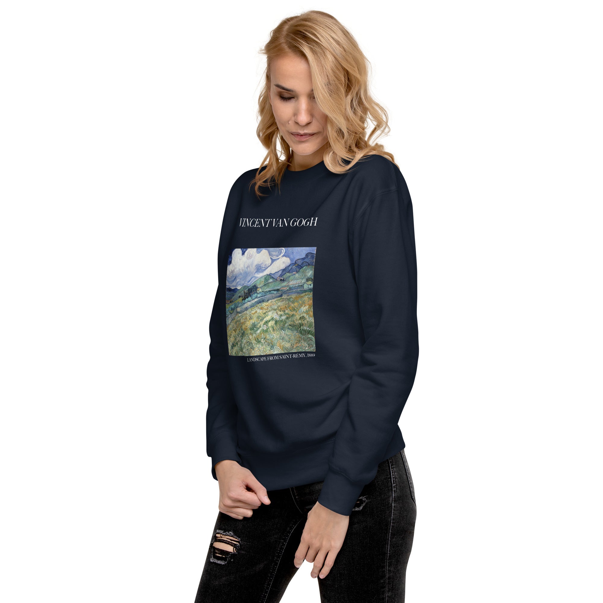 Vincent van Gogh 'Landscape from Saint-Rémy' Famous Painting Sweatshirt | Unisex Premium Sweatshirt