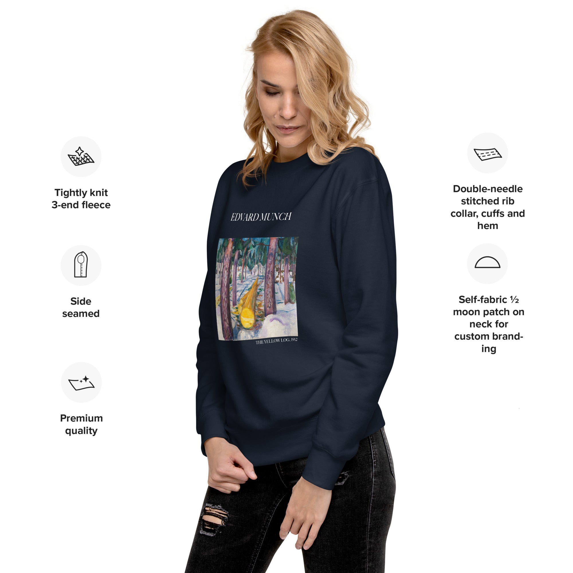 Sweatshirt mit berühmtem Gemälde „Der gelbe Baumstamm“ von Edvard Munch | Premium-Sweatshirt für Unisex