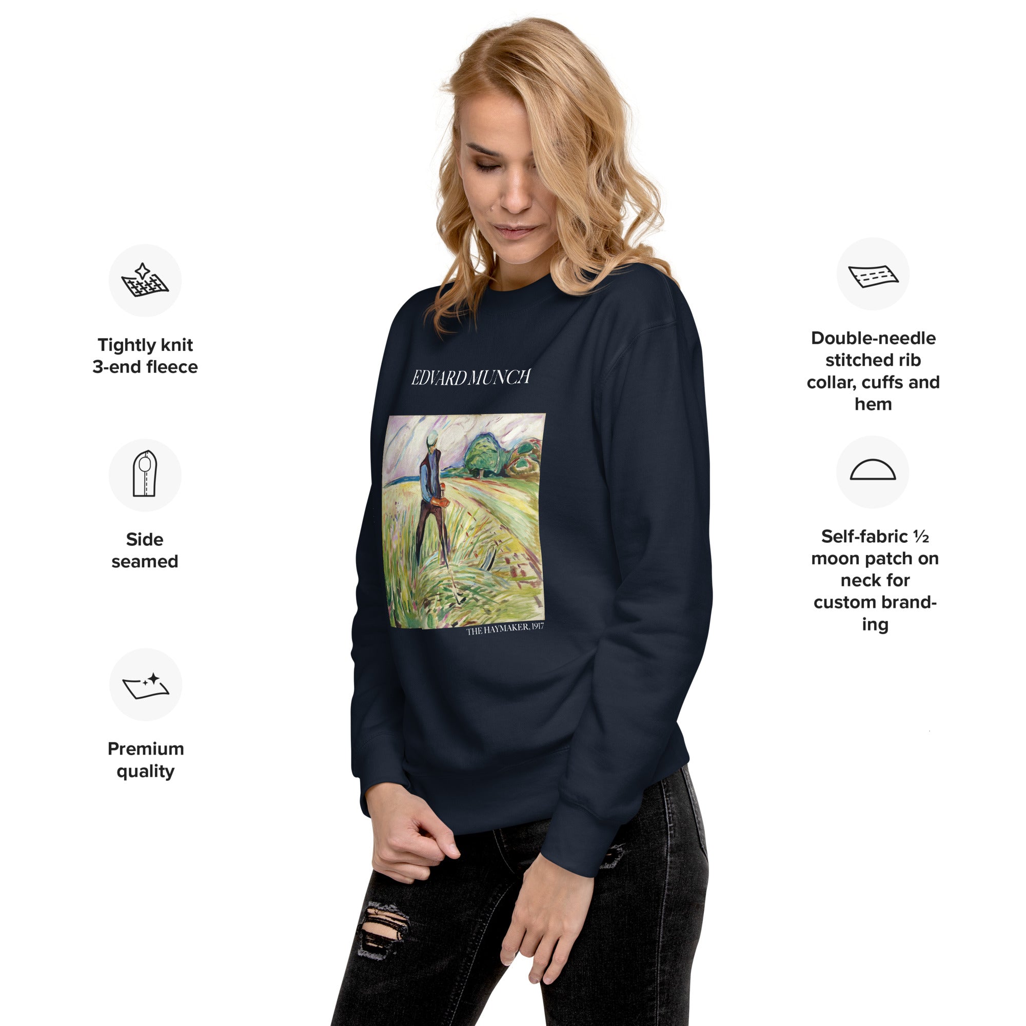 Sweatshirt mit berühmtem Gemälde „Der Heumacher“ von Edvard Munch, Premium-Unisex-Sweatshirt