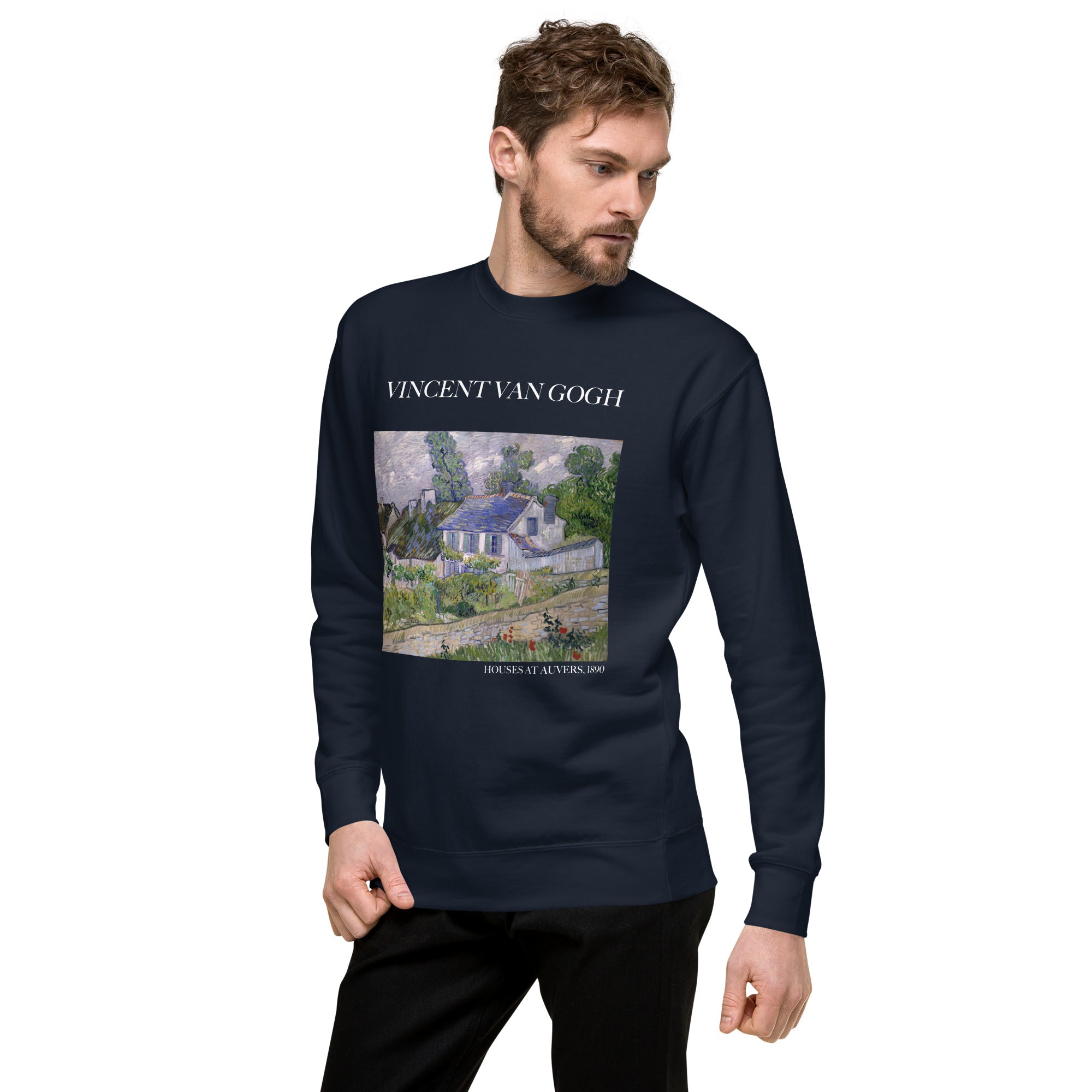 Sweatshirt mit berühmtem Gemälde „Häuser bei Auvers“ von Vincent van Gogh | Premium-Sweatshirt für Unisex