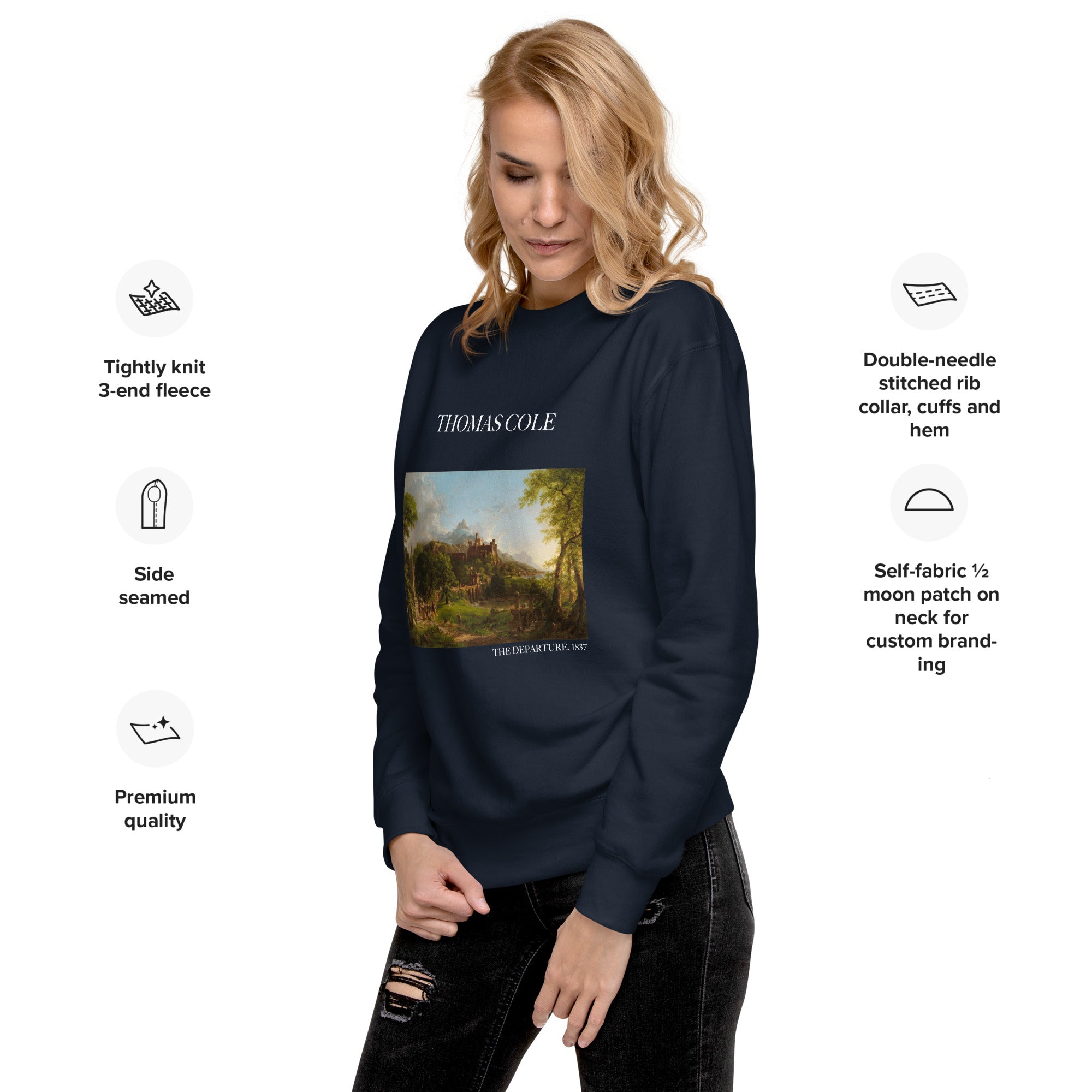 Sweatshirt mit berühmtem Gemälde „The Departure“ von Thomas Cole | Premium-Unisex-Sweatshirt