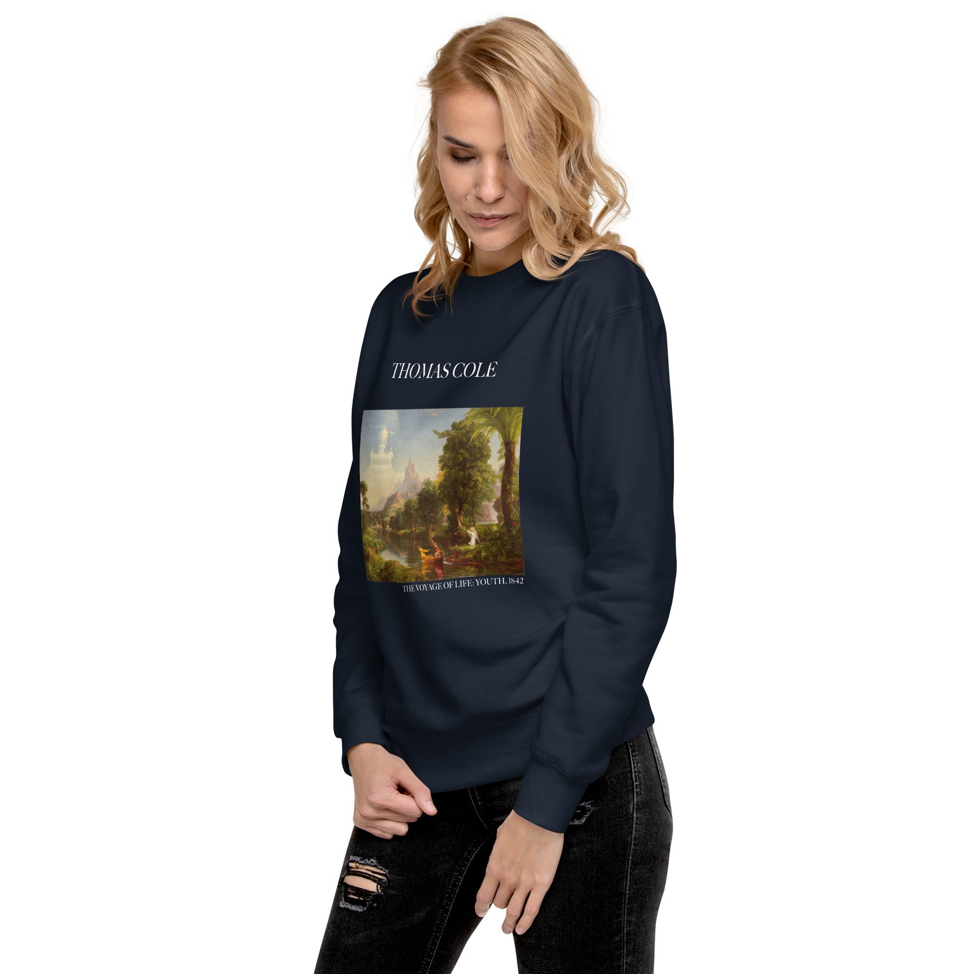 Sweatshirt mit berühmtem Gemälde „The Voyage of Life: Youth“ von Thomas Cole | Premium-Sweatshirt für Unisex