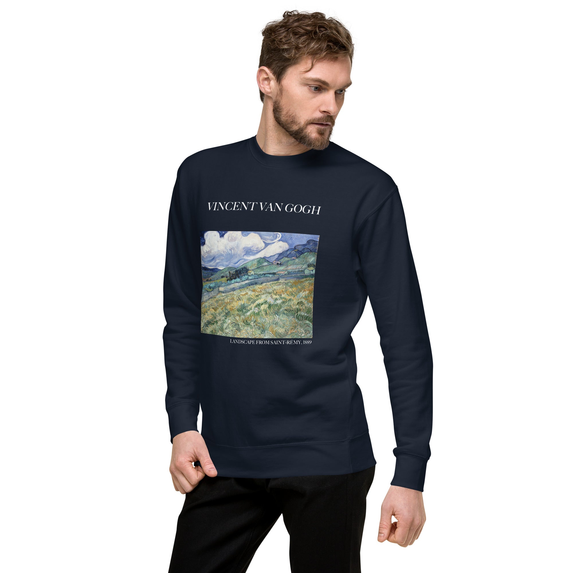 Sweatshirt mit berühmtem Gemälde „Landschaft von Saint-Rémy“ von Vincent van Gogh | Premium-Sweatshirt für Unisex