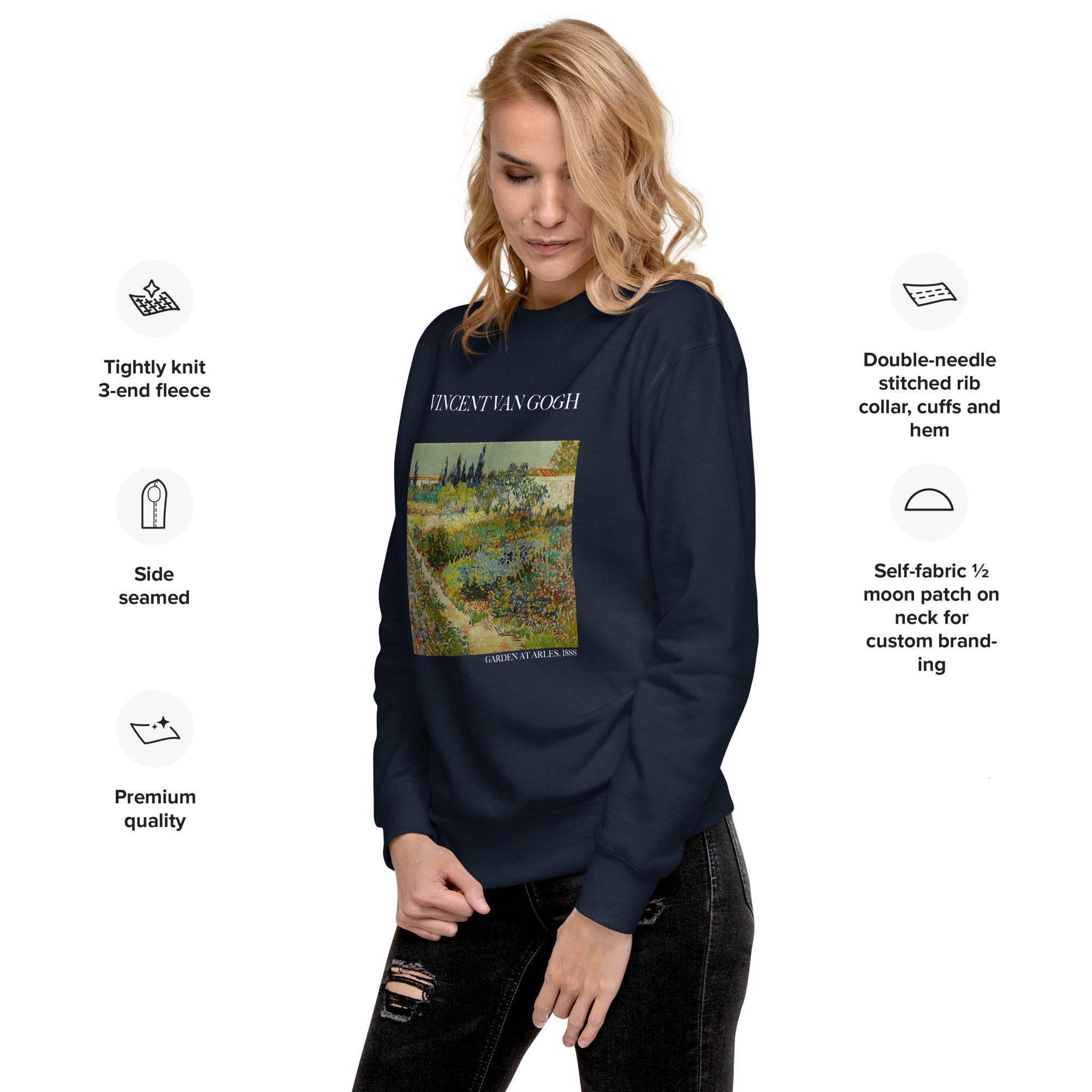 Sweatshirt mit berühmtem Gemälde „Garten in Arles“ von Vincent van Gogh | Premium-Sweatshirt für Unisex