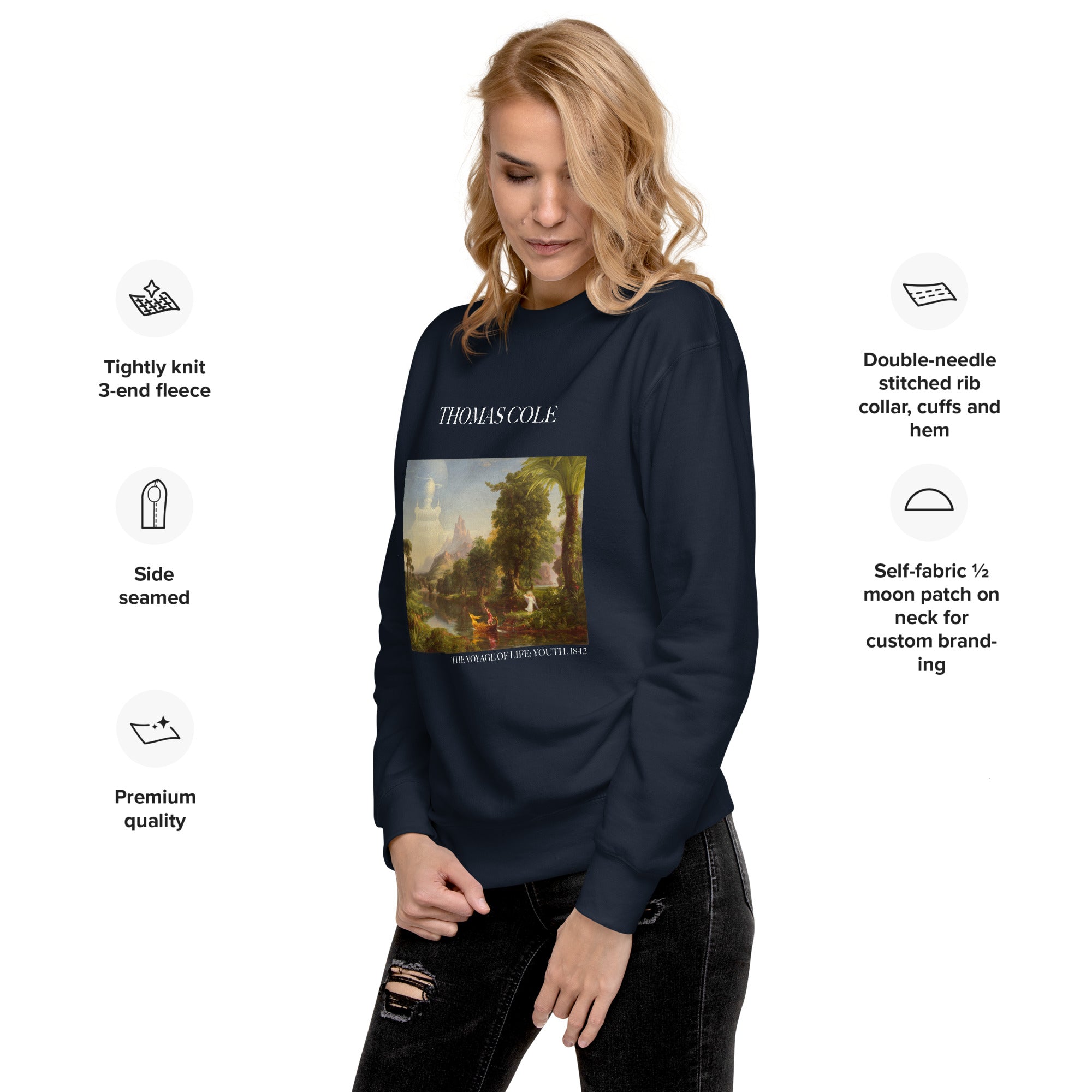 Sweatshirt mit berühmtem Gemälde „The Voyage of Life: Youth“ von Thomas Cole | Premium-Sweatshirt für Unisex