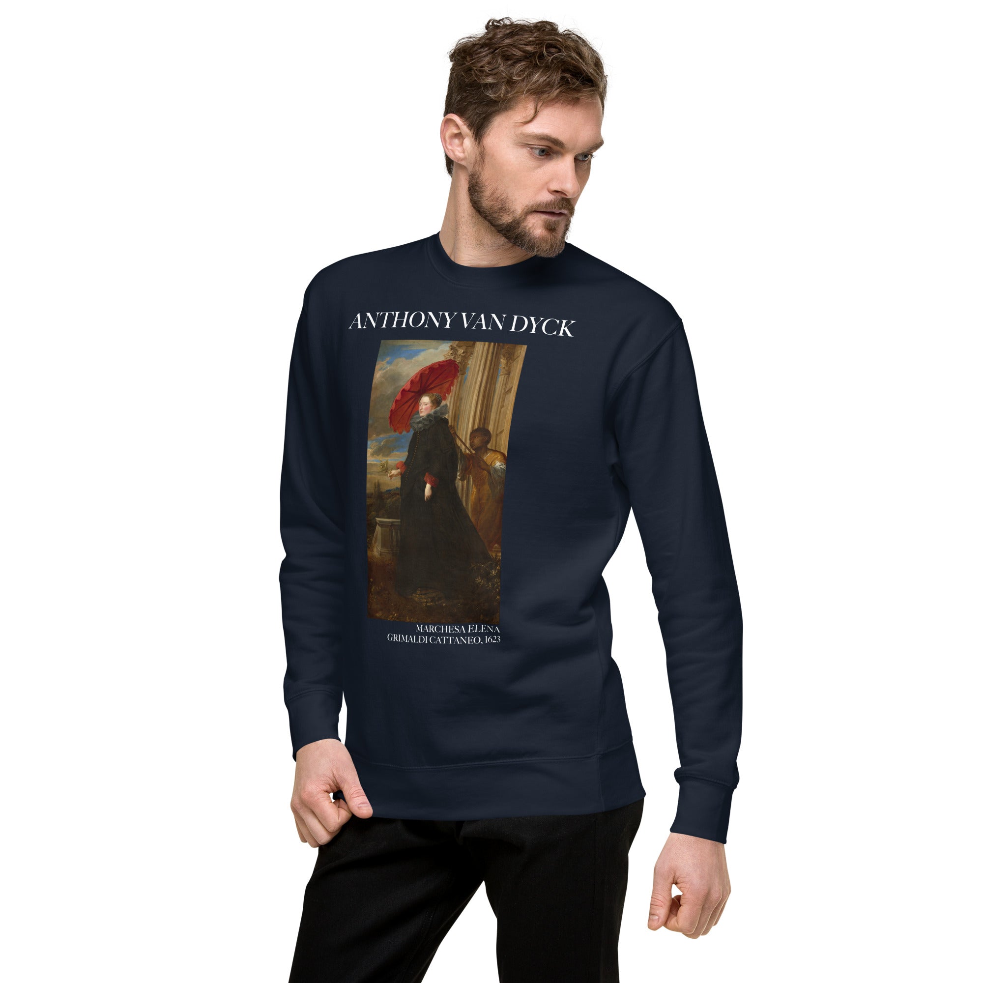 Sweatshirt mit berühmtem Gemälde „Marchesa Elena Grimaldi Cattaneo“ von Sir Anthony van Dyck | Premium-Unisex-Sweatshirt