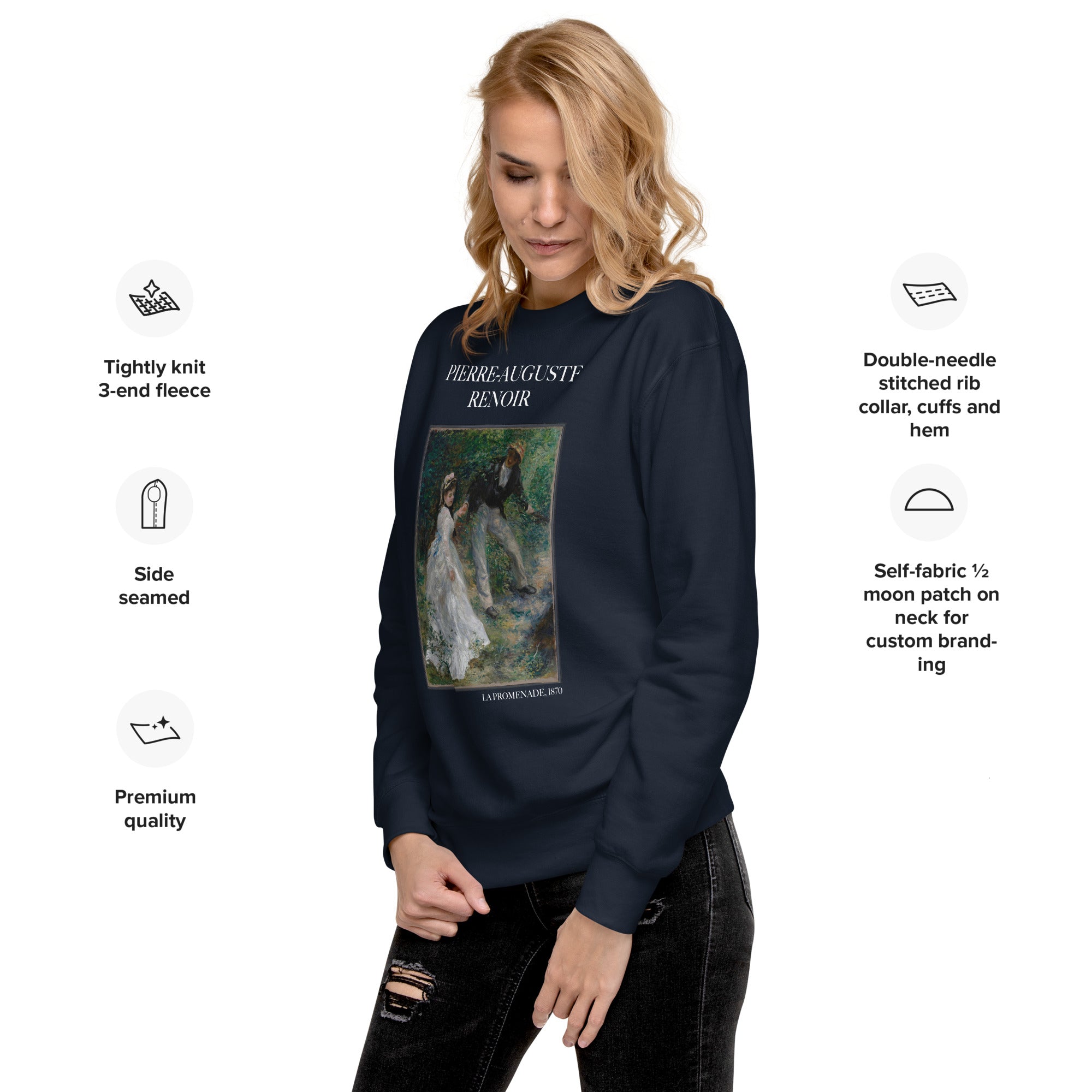 Sweatshirt mit berühmtem Gemälde „La Promenade“ von Pierre-Auguste Renoir, Unisex-Premium-Sweatshirt