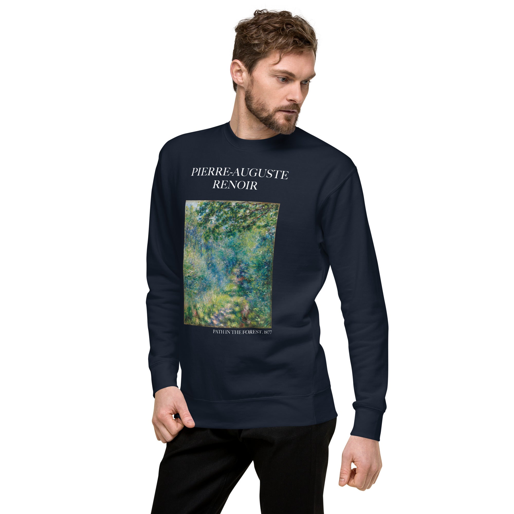 Sweatshirt mit berühmtem Gemälde „Pfad im Wald“ von Pierre-Auguste Renoir | Premium-Sweatshirt für Unisex