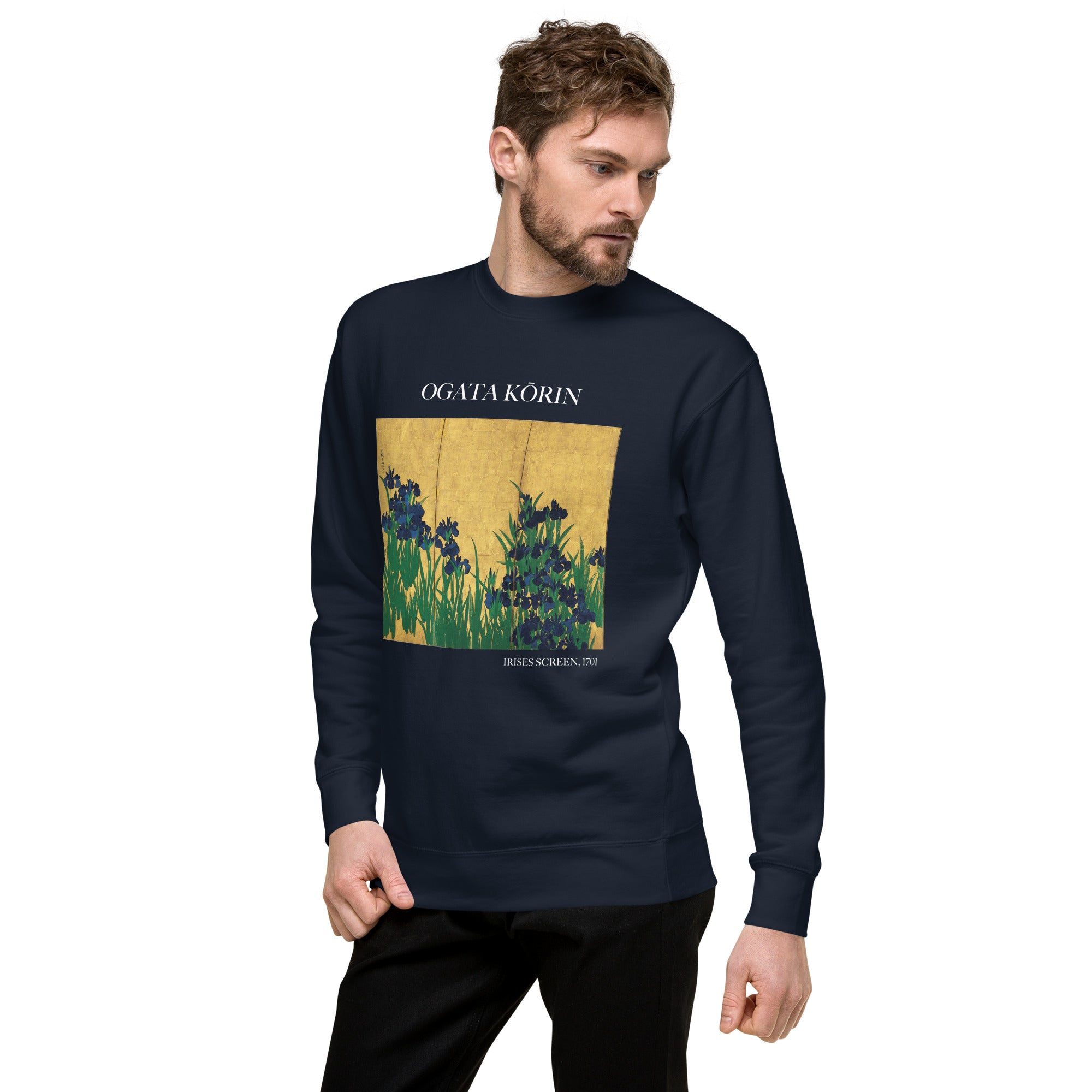 Ogata Kōrin 'Irises Screen' Berühmtes Gemälde-Sweatshirt | Unisex Premium Sweatshirt