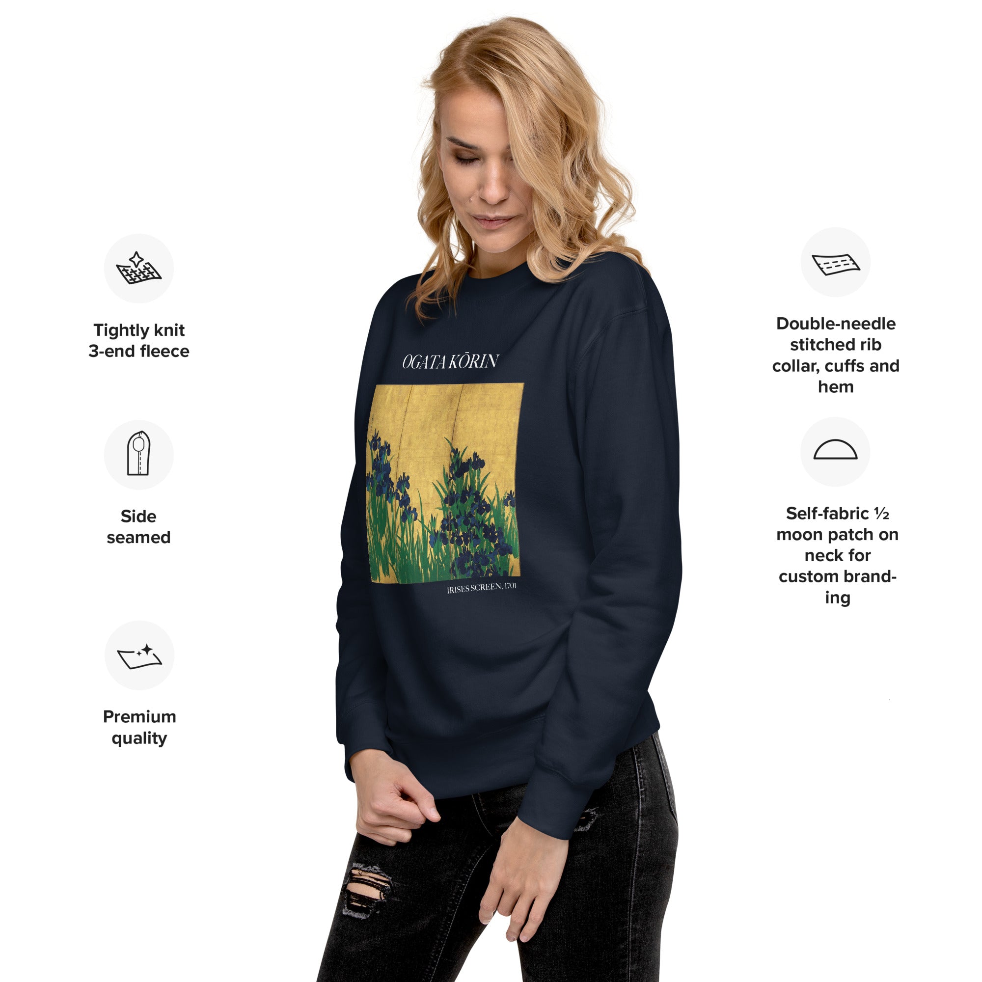 Ogata Kōrin 'Irises Screen' Berühmtes Gemälde-Sweatshirt | Unisex Premium Sweatshirt